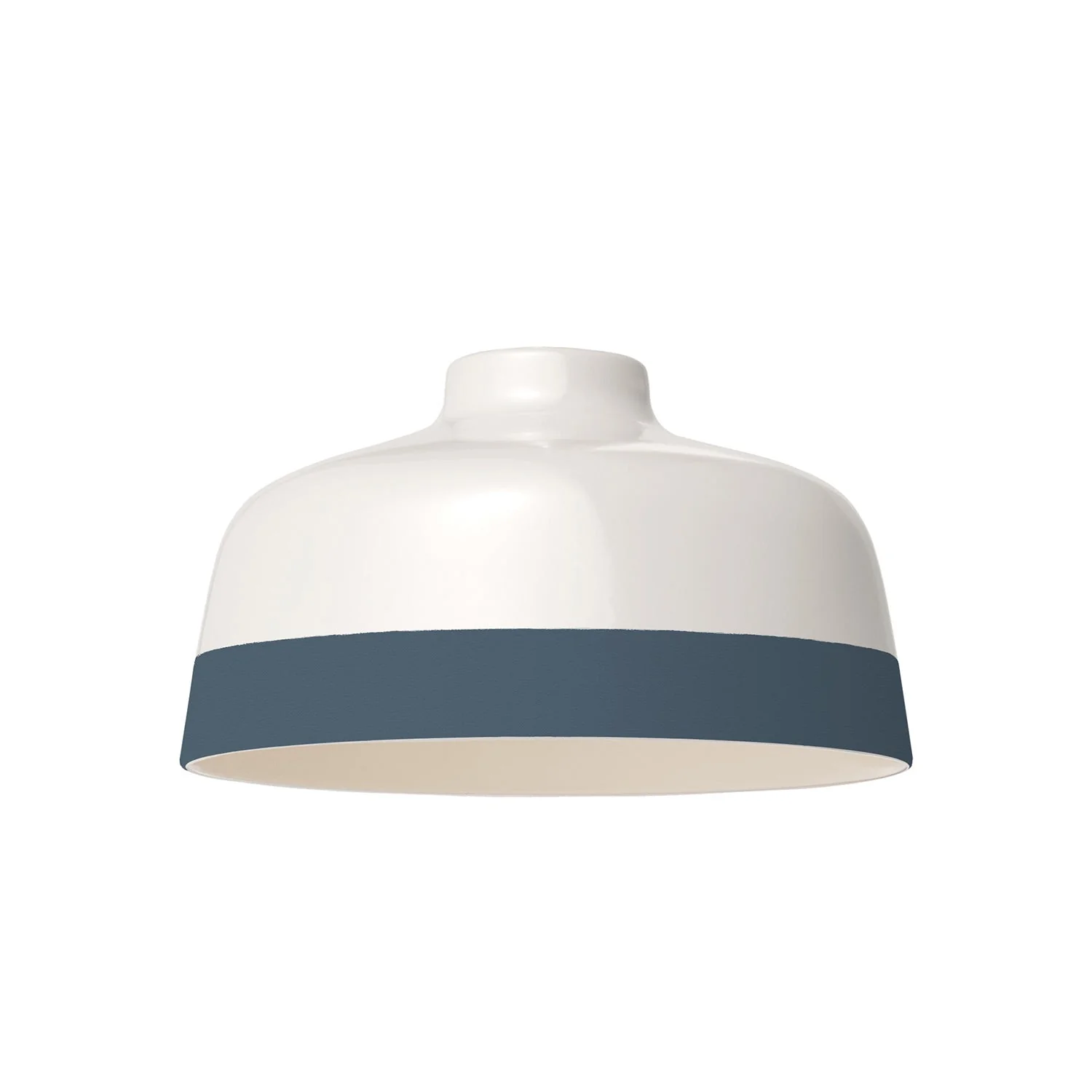 Bicolor Cup ceramic lampshade in White and Petrol Blue, Materia collection - Made in Italy - Image 4