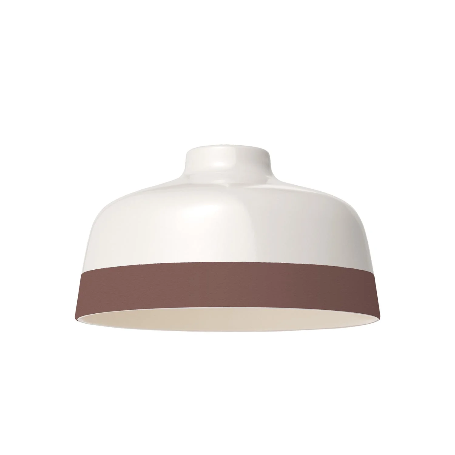Bicolor Bowl Lampshade in White and Brown ceramic, Materia collection - Made in Italy - Image 4