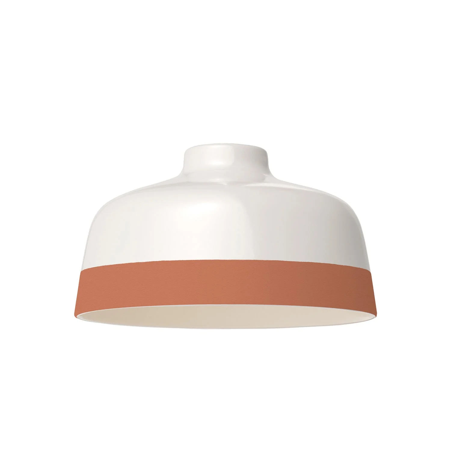 Two-tone Cup Lampshade in White and Terracotta ceramic, Materia collection - Made in Italy - Image 4