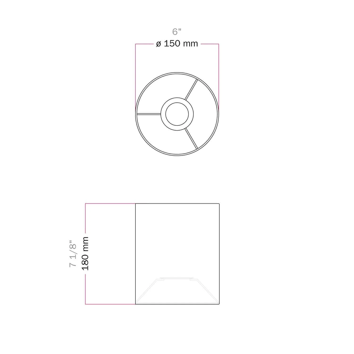 Cylindrical lampshade in fabric with E27 fitting - 100% Made in Italy - Bordeaux cottonette - Image 7