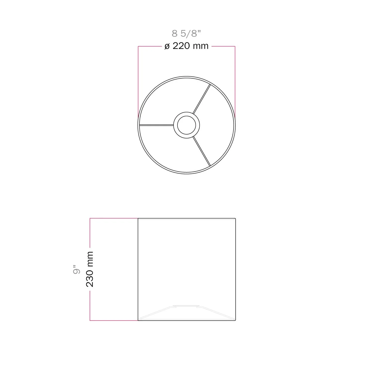 Cylinder Lampshade M in fabric with E27 fitting - Made in Italy - Sand Wool - Image 6