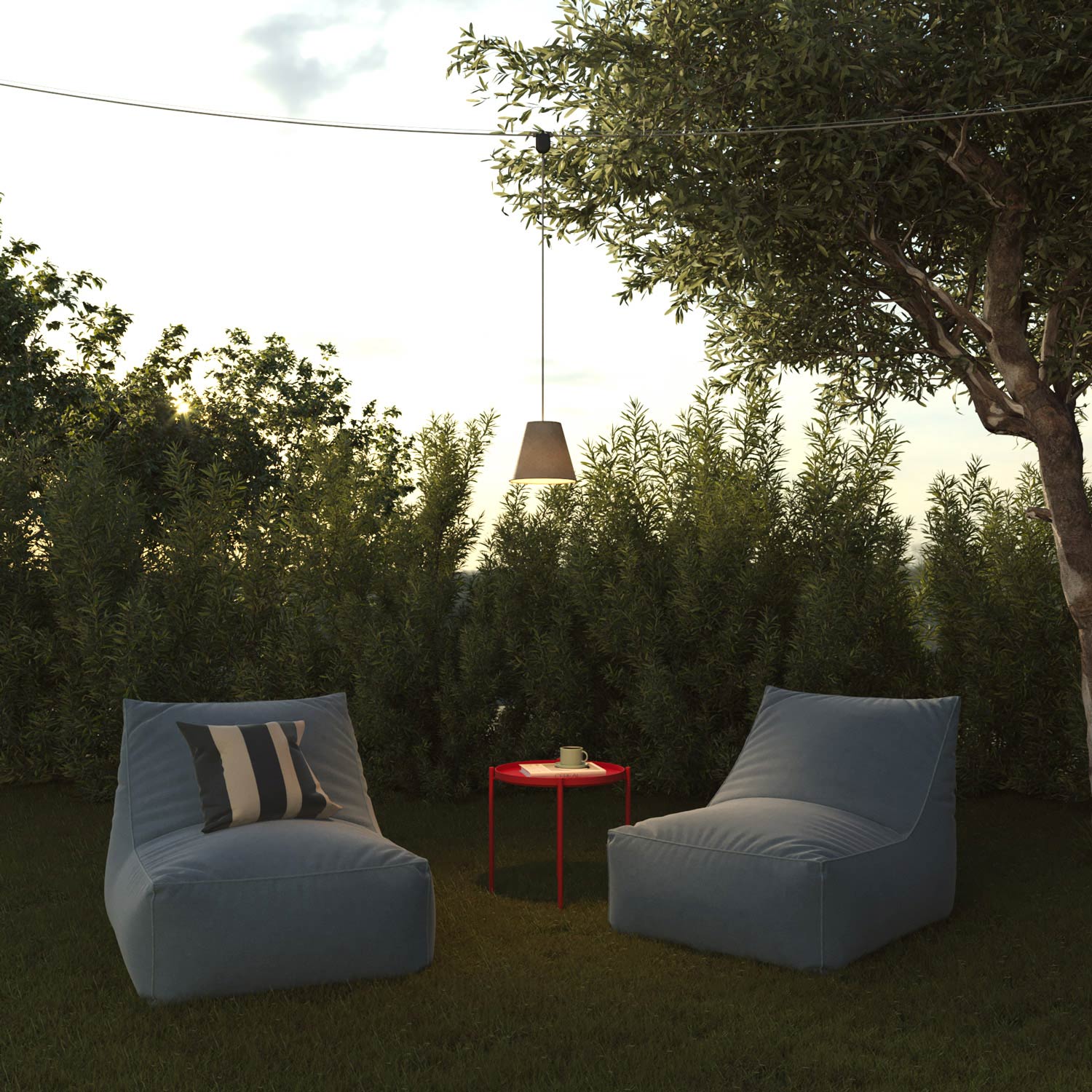 Impero outdoor PVC lampshade Saulé green with E27 fitting - Made in Italy - Image 3