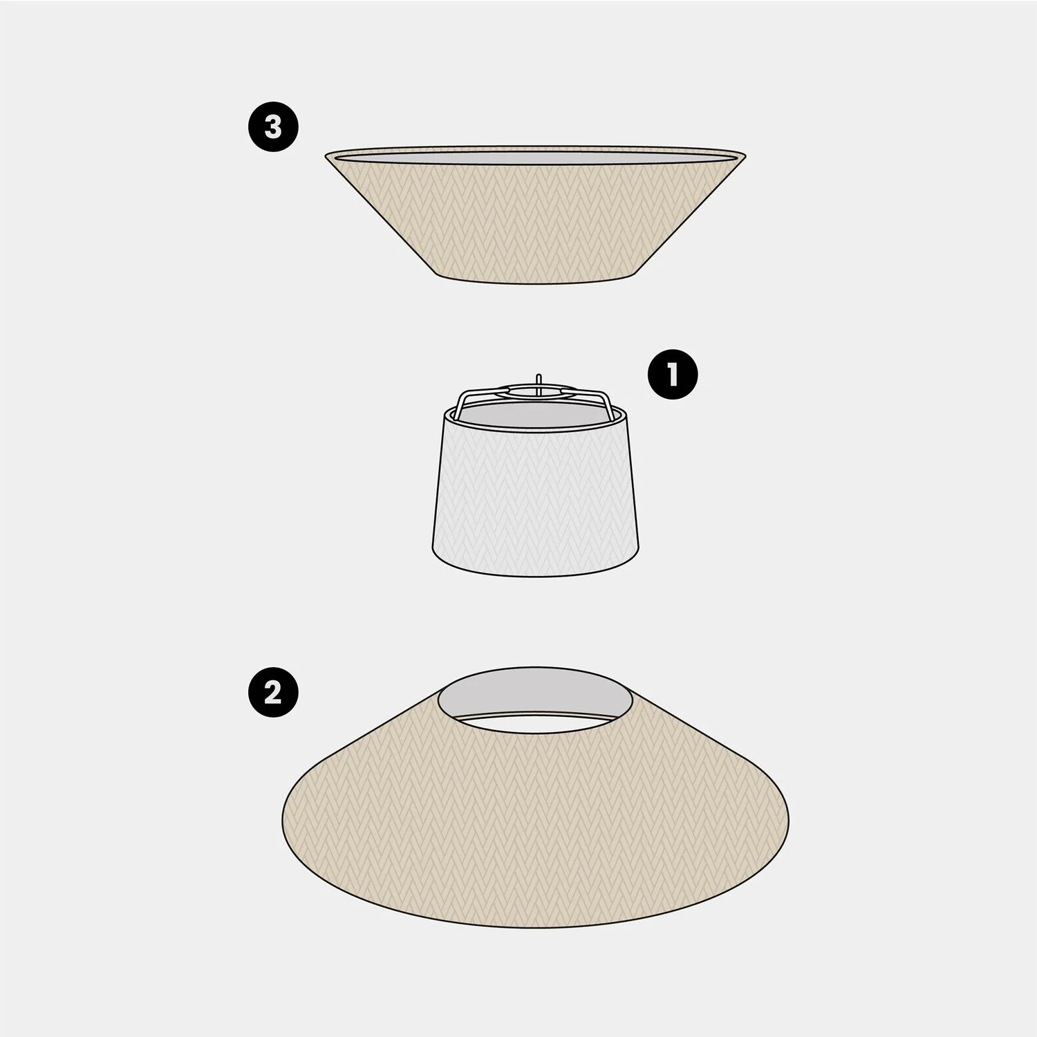 Clessidra Arenal taupe fabric lampshade - Made in Italy - Image 7