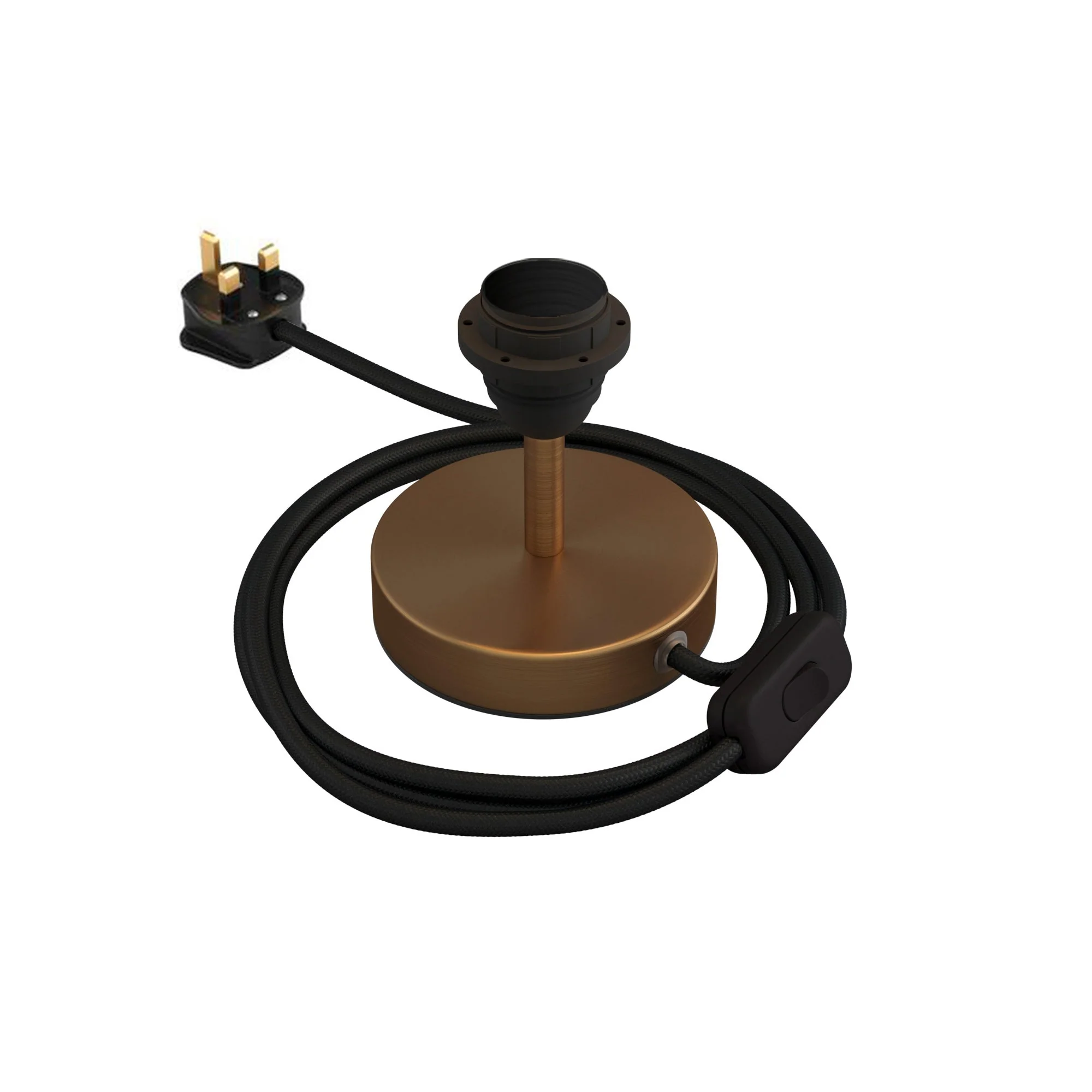 Alzaluce for lampshade - Metal table lamp with UK plug - Satin bronze