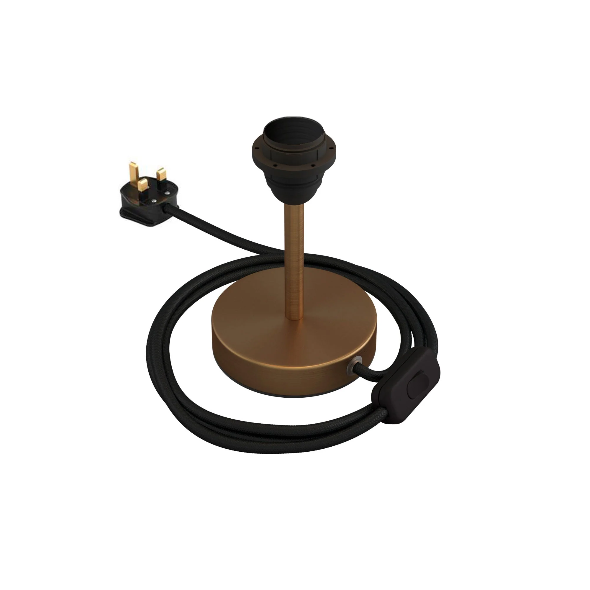 Alzaluce for lampshade - Metal table lamp with UK plug - Satin bronze - Image 5