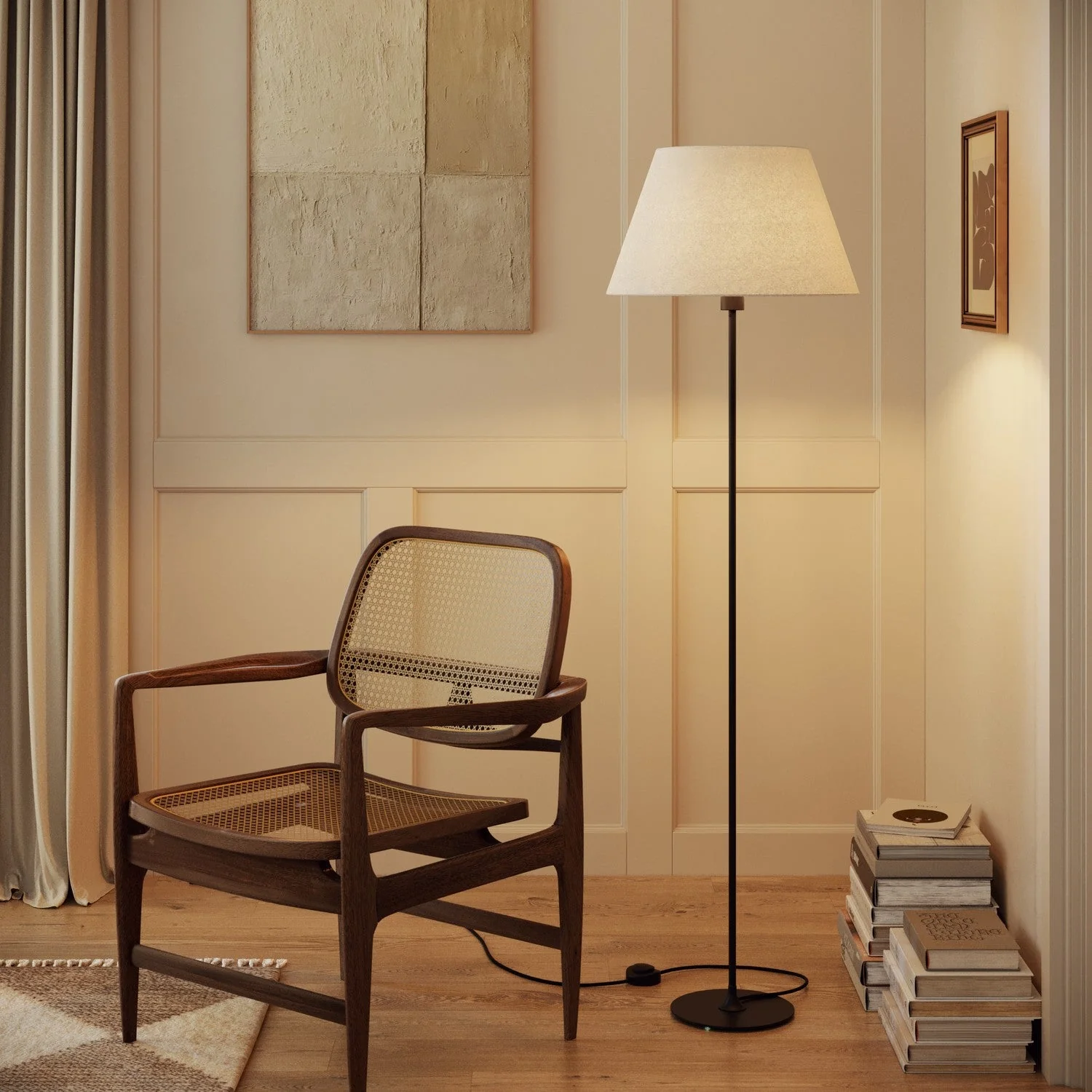 Impero L Lampshade for table lamp or wall light with E27 socket - Made in Italy - Sand Wool - Image 2