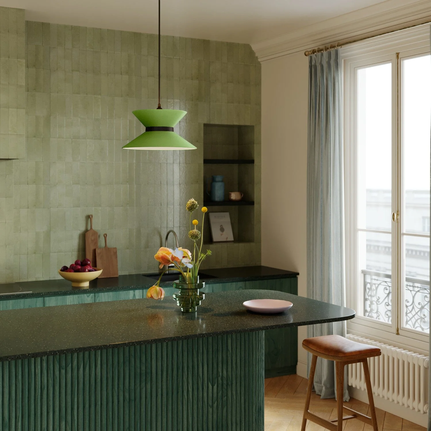 Clessidra Cinette pistachio green fabric lampshade - Made in Italy - Image 11