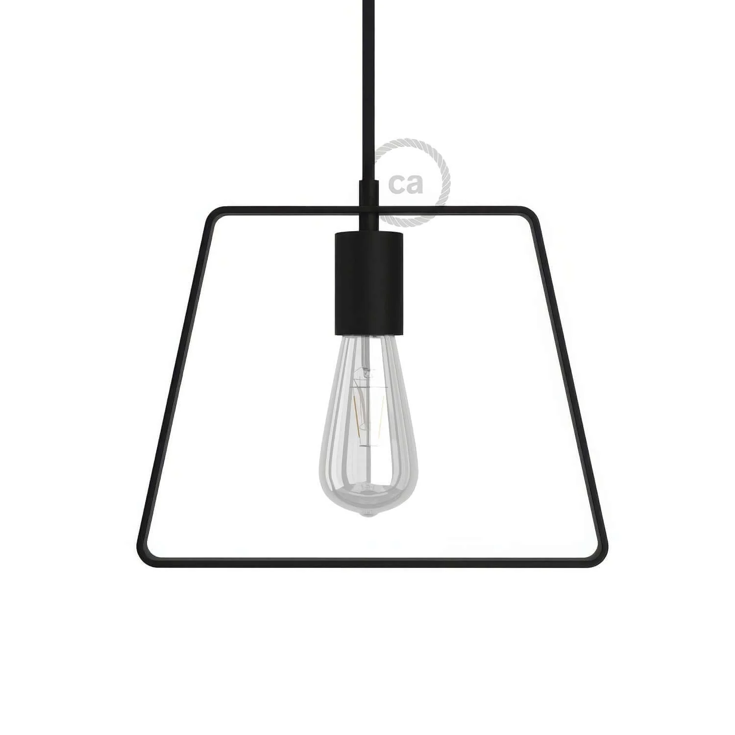 Duedì Base metal lampshade with metal socket cover and E27 socket - Black