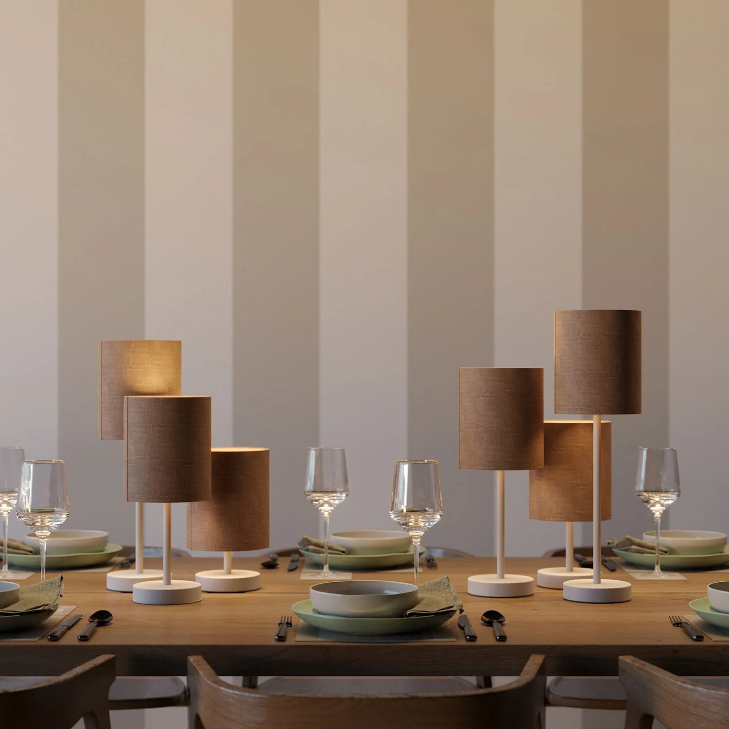 Lampshade riser – Metal table lamp – Matte white - Image 2