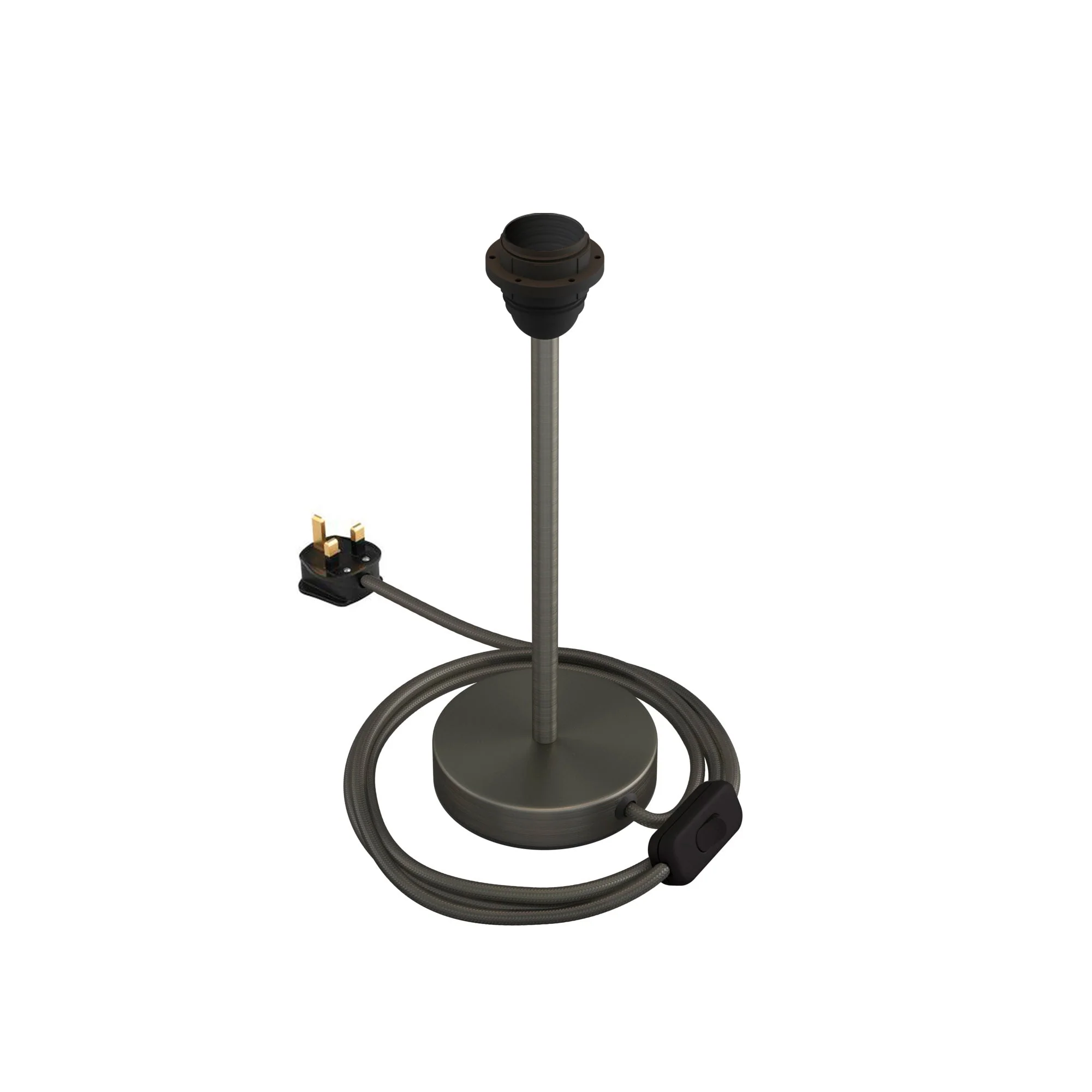 Lampshade riser - Metal table lamp with UK plug - Satin titanium - Image 8