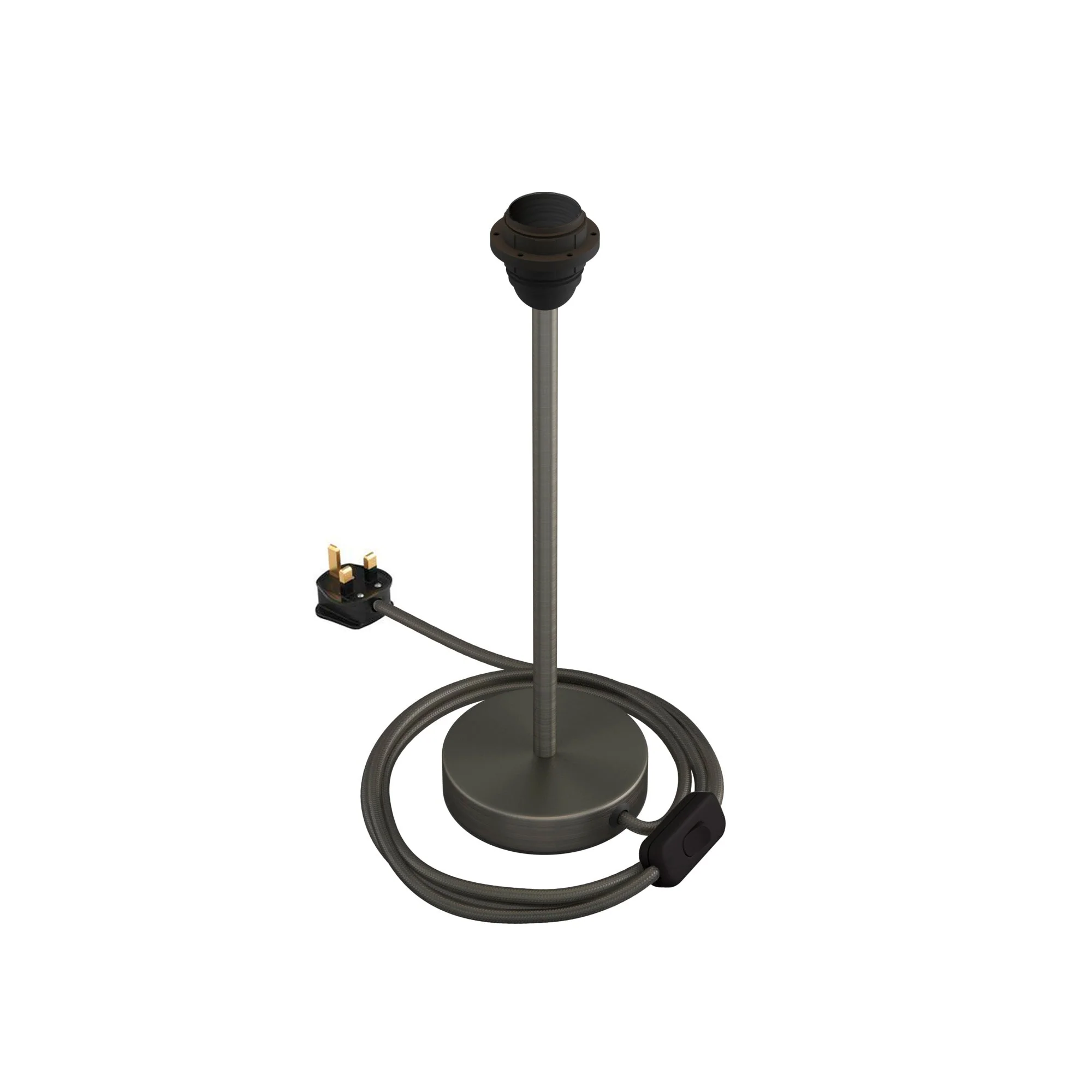 Lampshade riser - Metal table lamp with UK plug - Satin titanium - Image 9