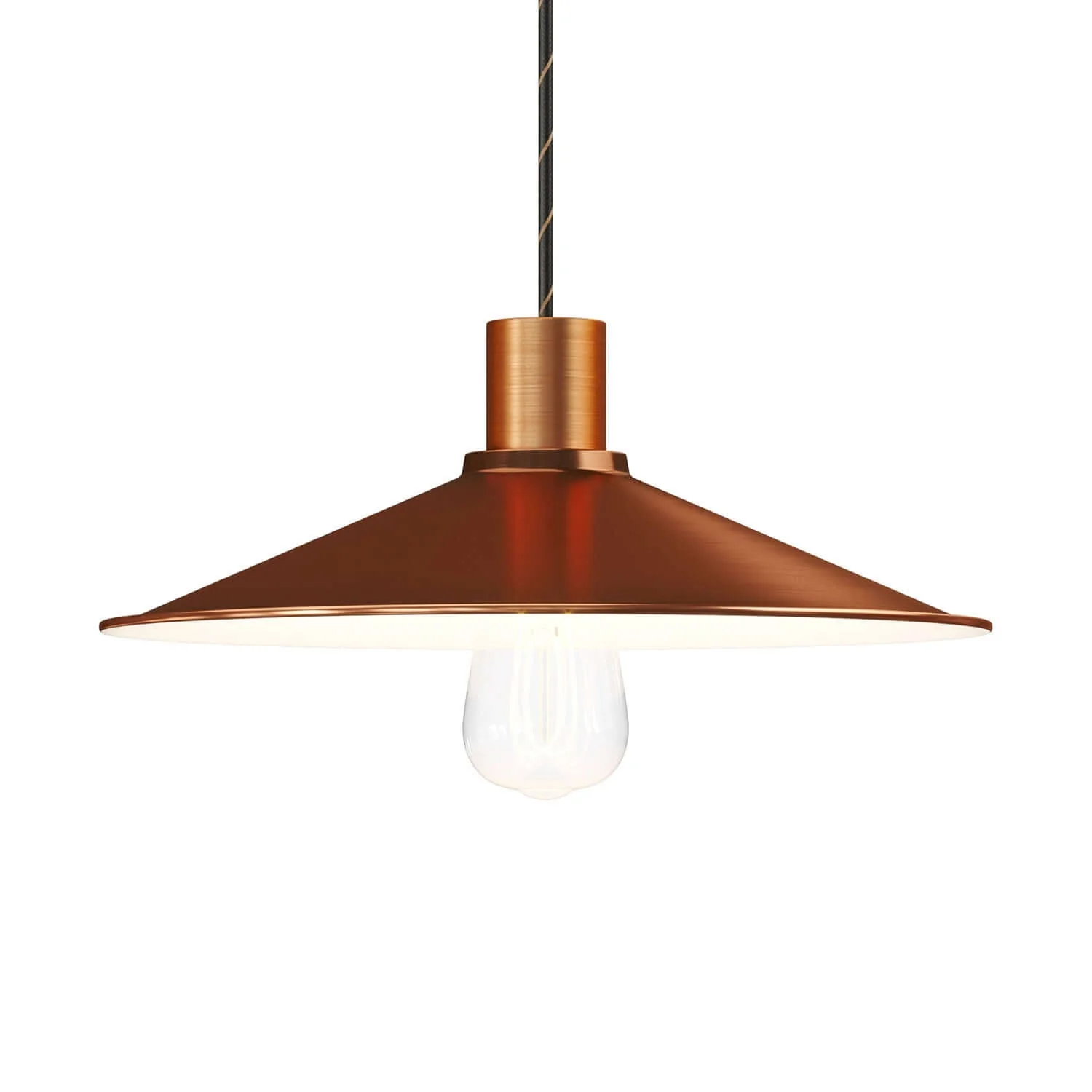 Swing Lampshade in enamelled metal for E27 Socket - Satin copper