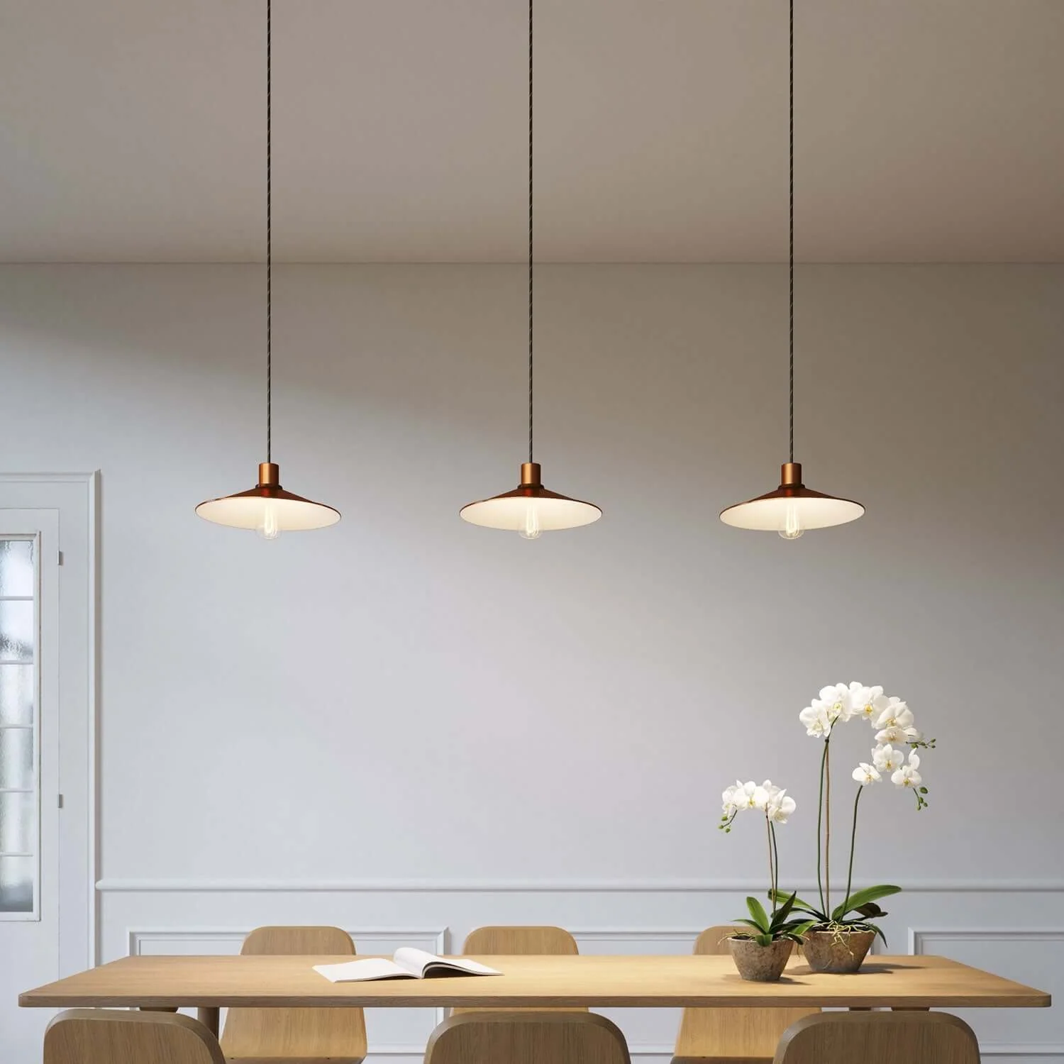 Swing Lampshade in enamelled metal for E27 Socket - Satin copper - Image 2