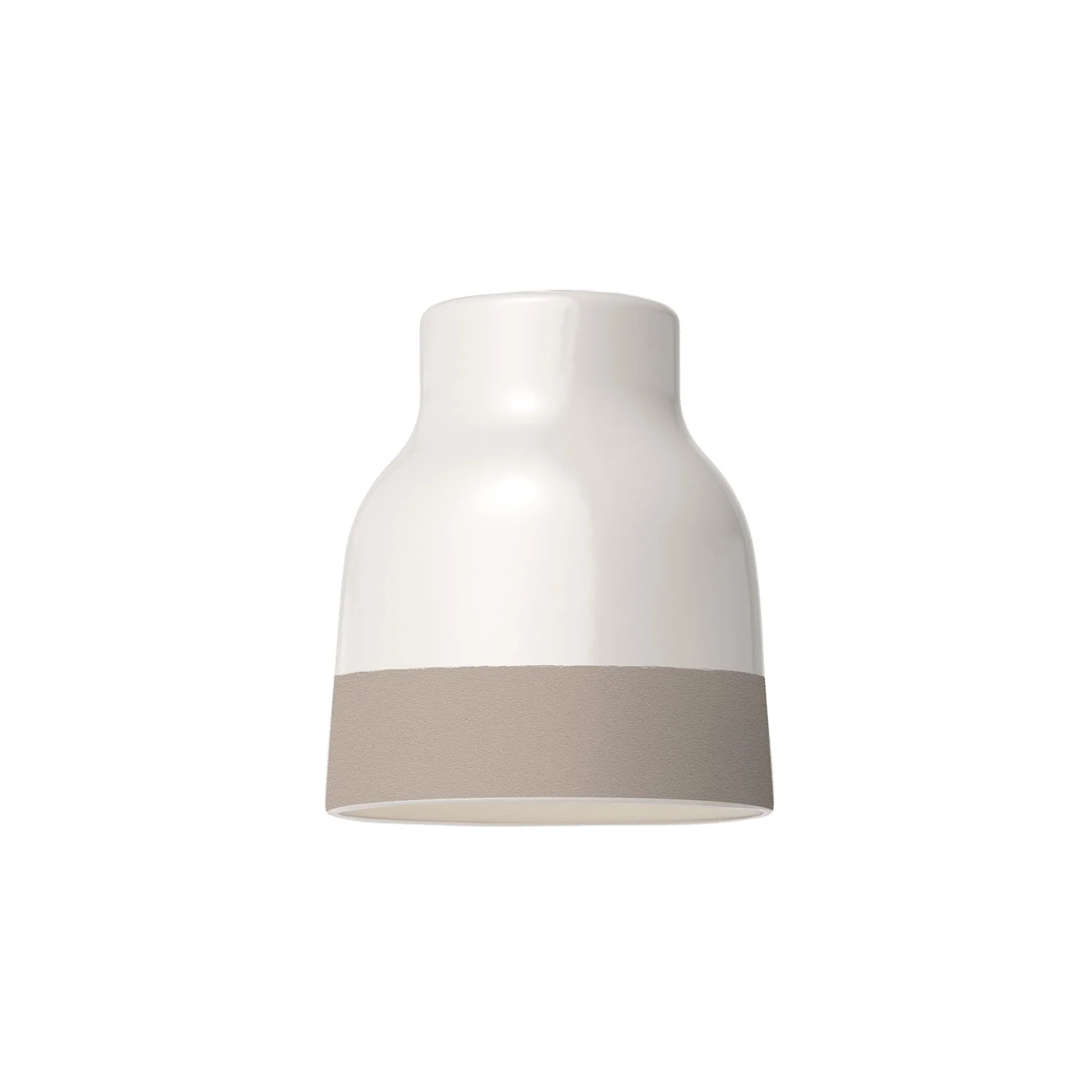 Vase Lampshade, two-tone ceramic in White and Dove Gray, Materia collection - Made in Italy - Image 4