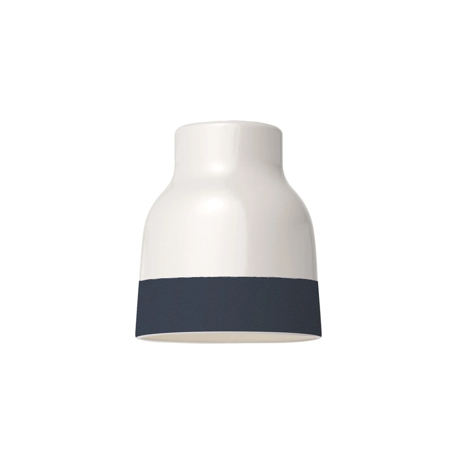 Lampshade Vase two-tone ceramic in White and Petroleum, Materia collection - Made in Italy - Image 4