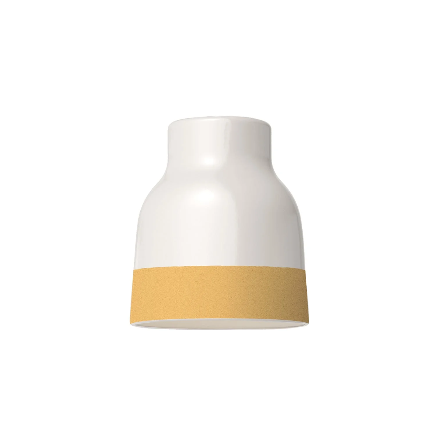 Vaso two-tone ceramic lampshade in White and Yellow, Materia collection - Made in Italy - Image 4
