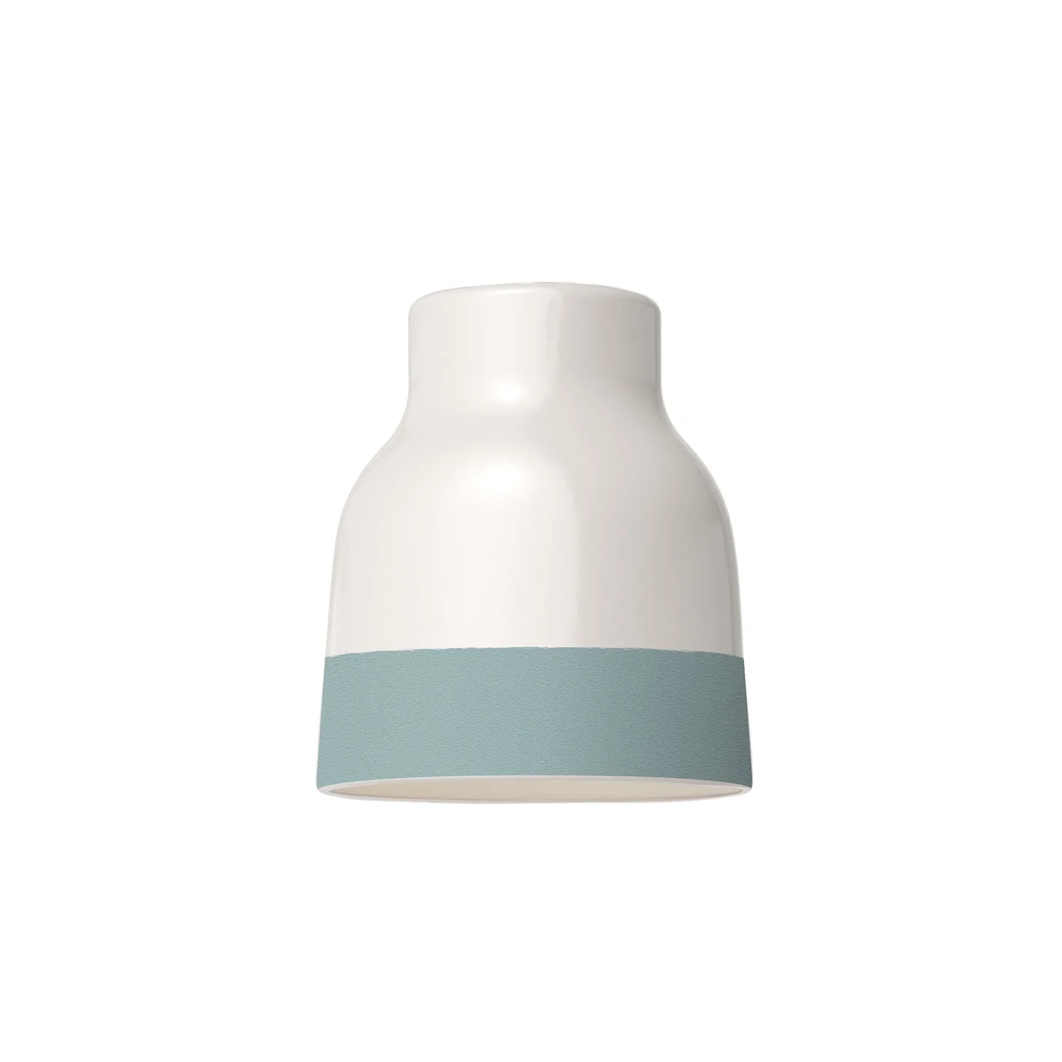 Two-tone Vase lampshade in ceramic White and Light Blue, Materia collection - Made in Italy - Image 4