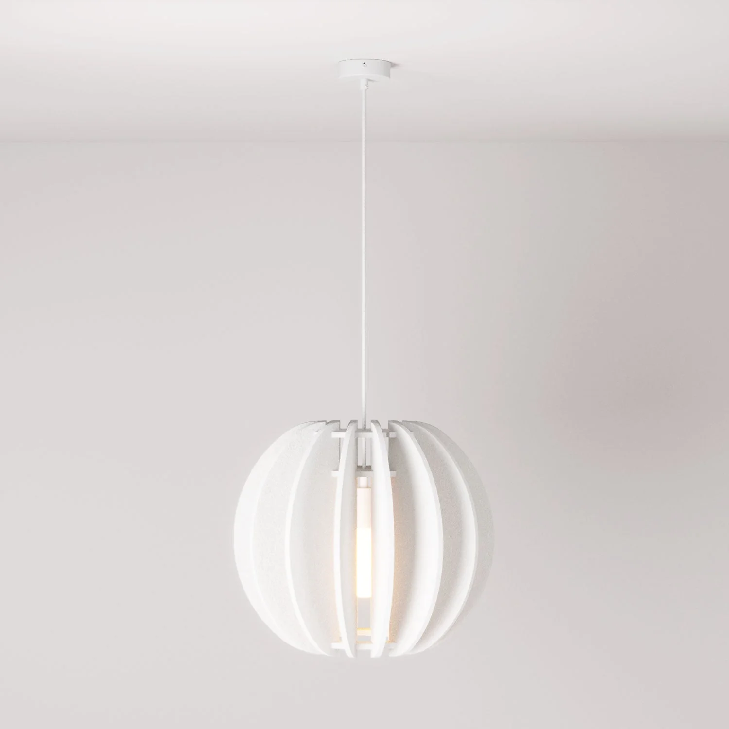 LAMPSHADE – Pendant lamp with elliptical shade – White melange