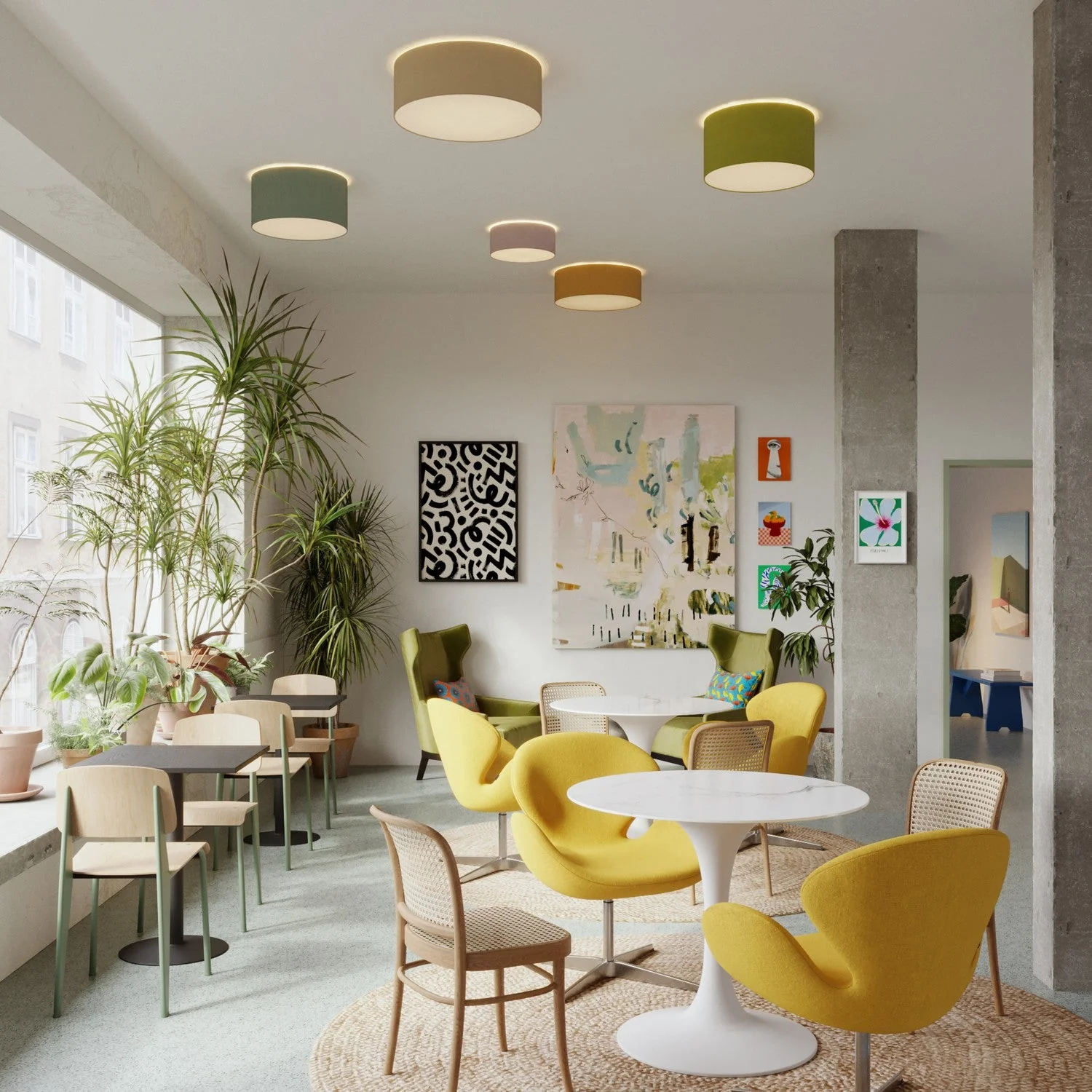 Large Teletta anthracite fabric ceiling light - Made in Italy - Image 3