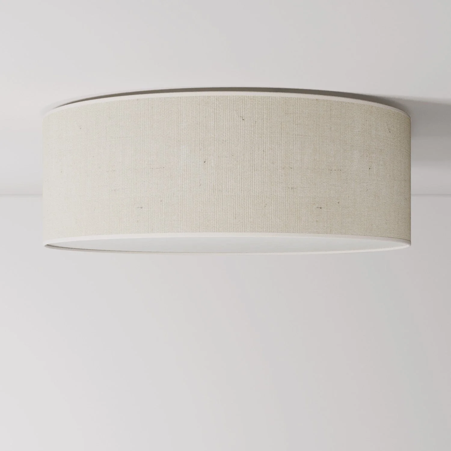 Large light brown jute fabric ceiling light - Made in Italy