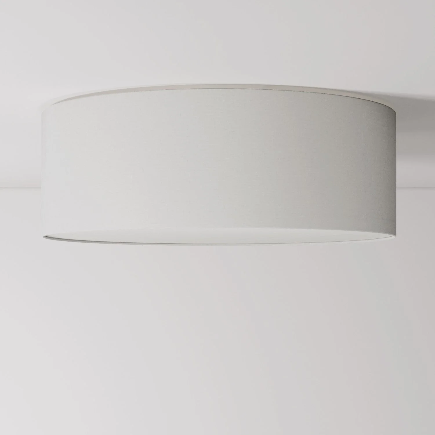 Large raw linen fabric ceiling light - Made in Italy