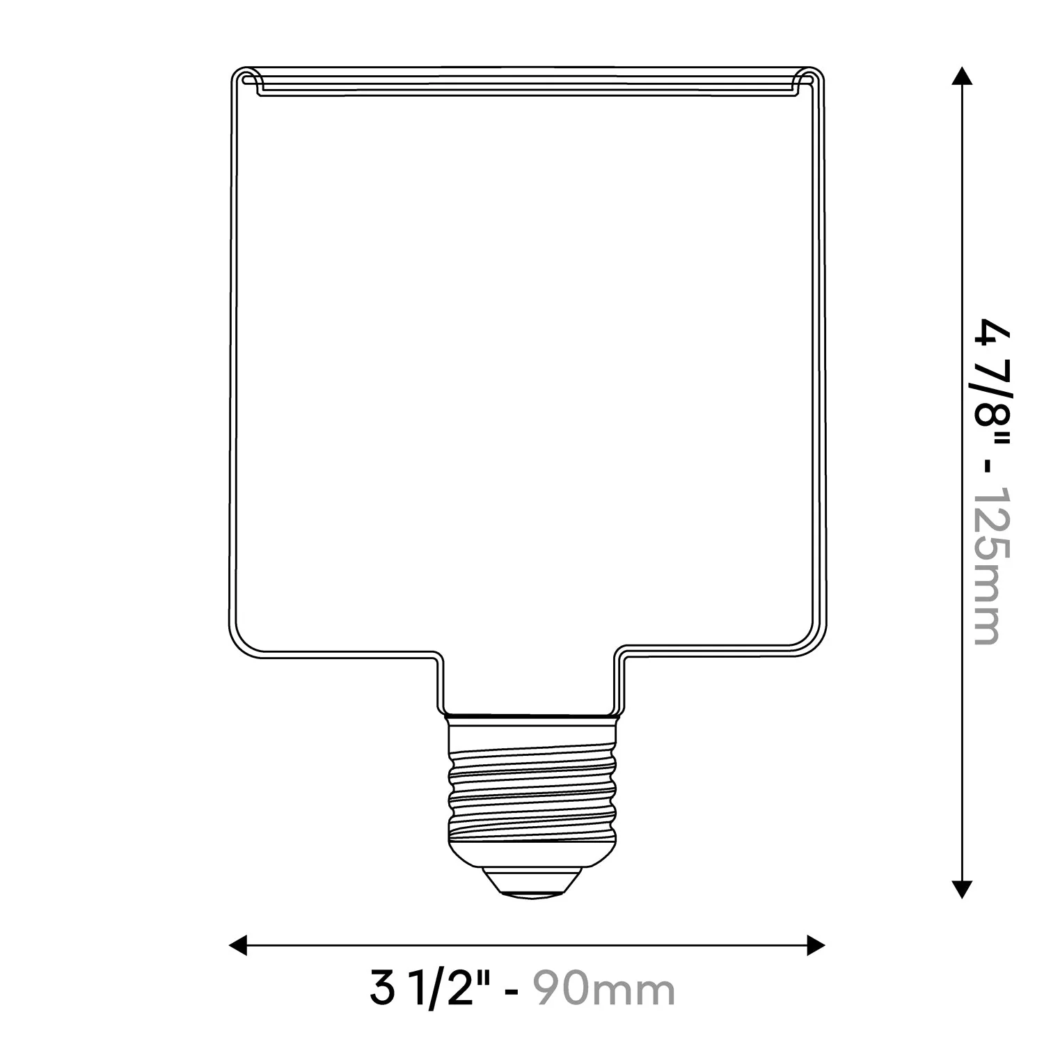 LED Clear Light Bulb Ghost Line CRI 90 Cube 5.5W 440Lm E26 120V 2200K Dimmable - G04 - Image 4