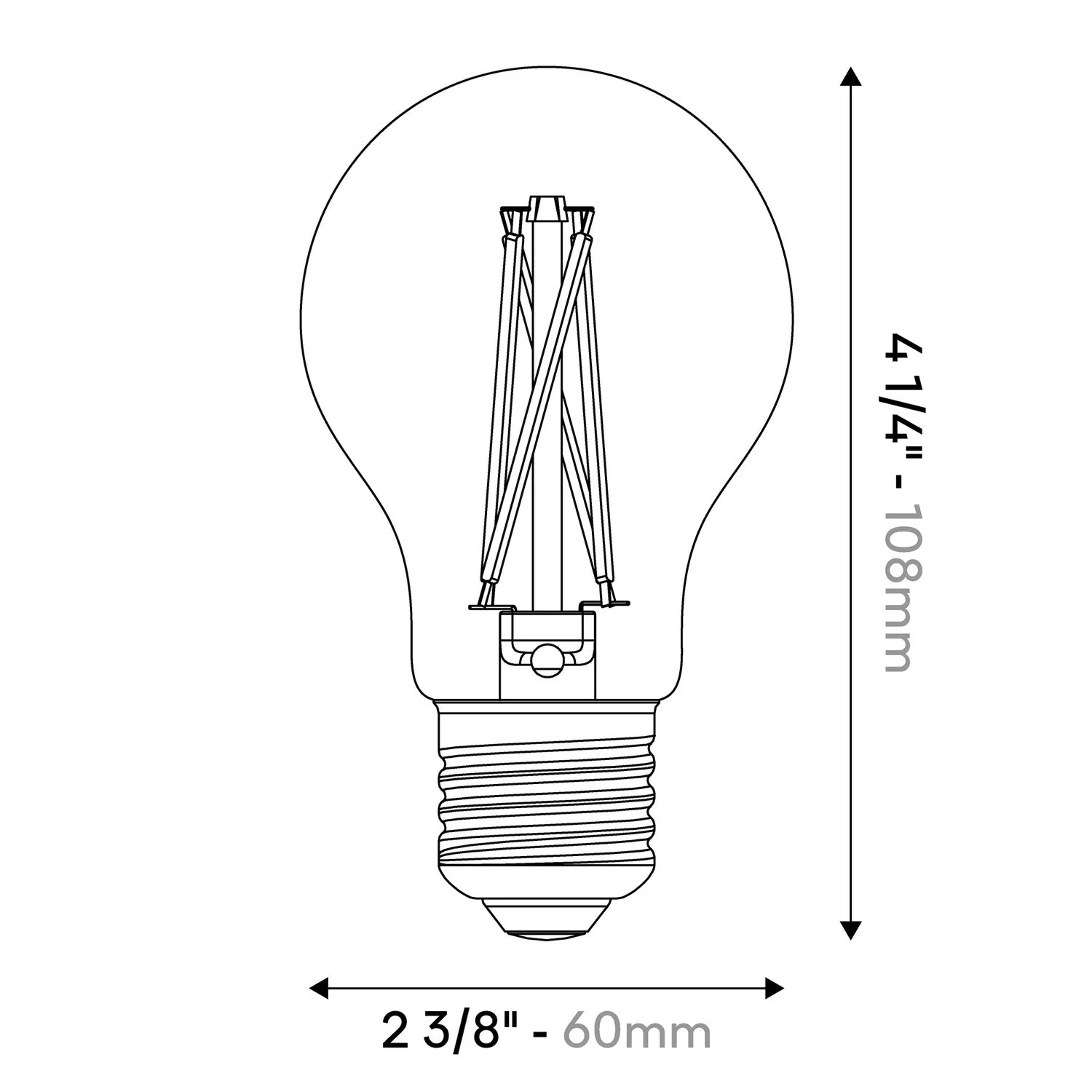 LED Light Bulb Cross Filament A19 8.8W 720Lm E26 120V 2200K Dimmable - X02 - Image 3
