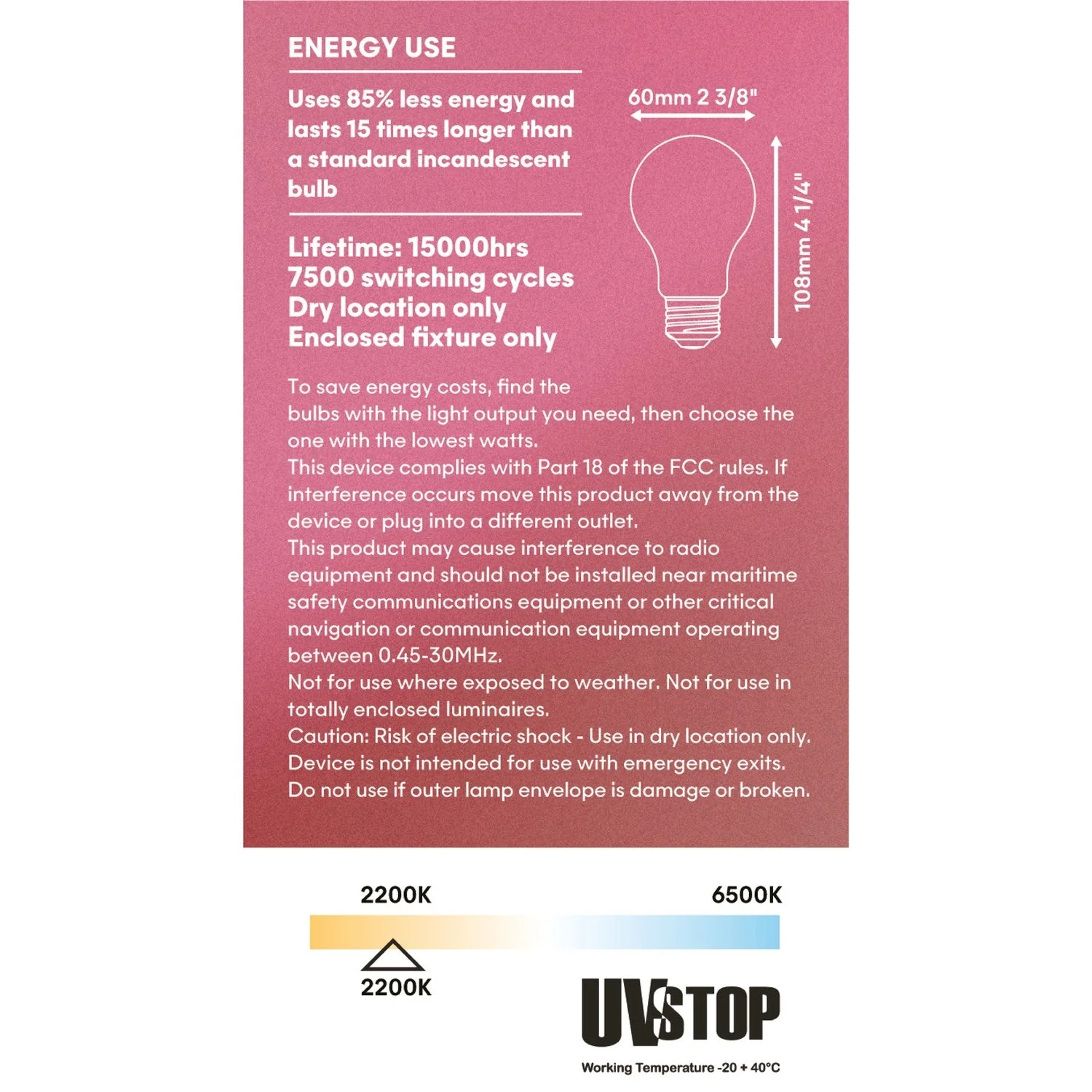 LED Light Bulb Cross Filament A19 8.8W 720Lm E26 120V 2200K Dimmable - X02 - Image 5