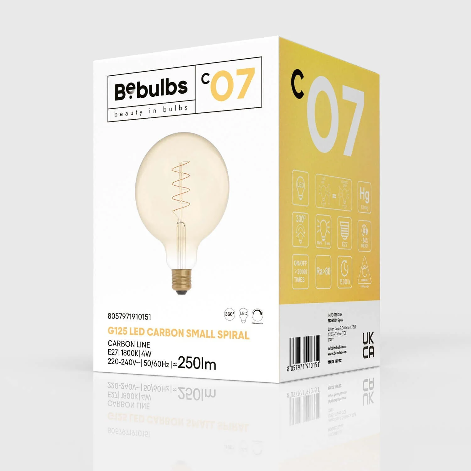 LED Gold Carbon Line Light bulb spiral filament Globe G125 4W 250Lm E27 1800K Dimmable - C07 - Image 4