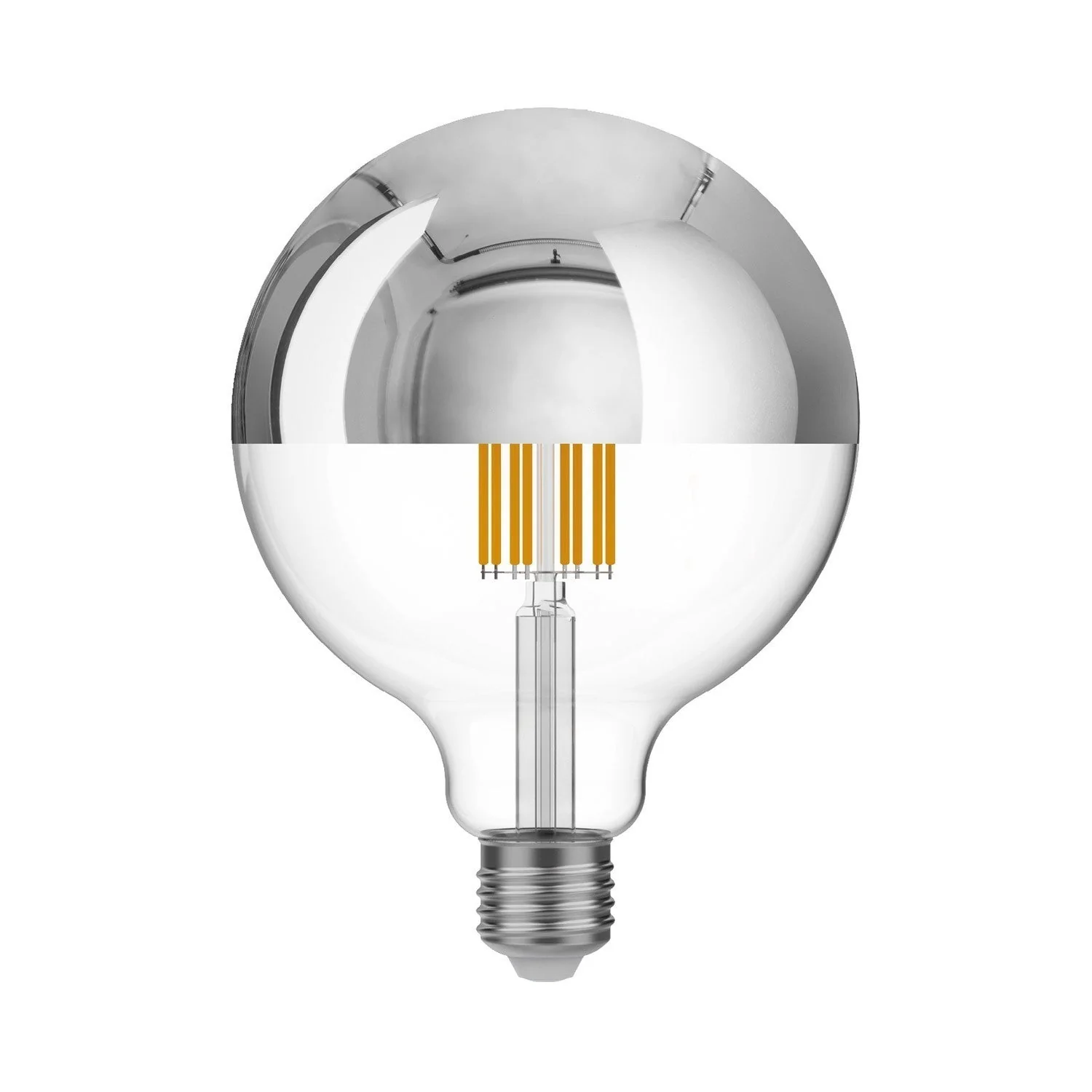 LED Light Bulb Half-Dipped Silver G40 8W 750Lm E26 2700K - Silver 40HD
