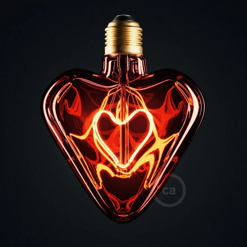 Red Heart LED light bulb 5W 150Lm E27 Decorative 2000K Dimmable - Image 2
