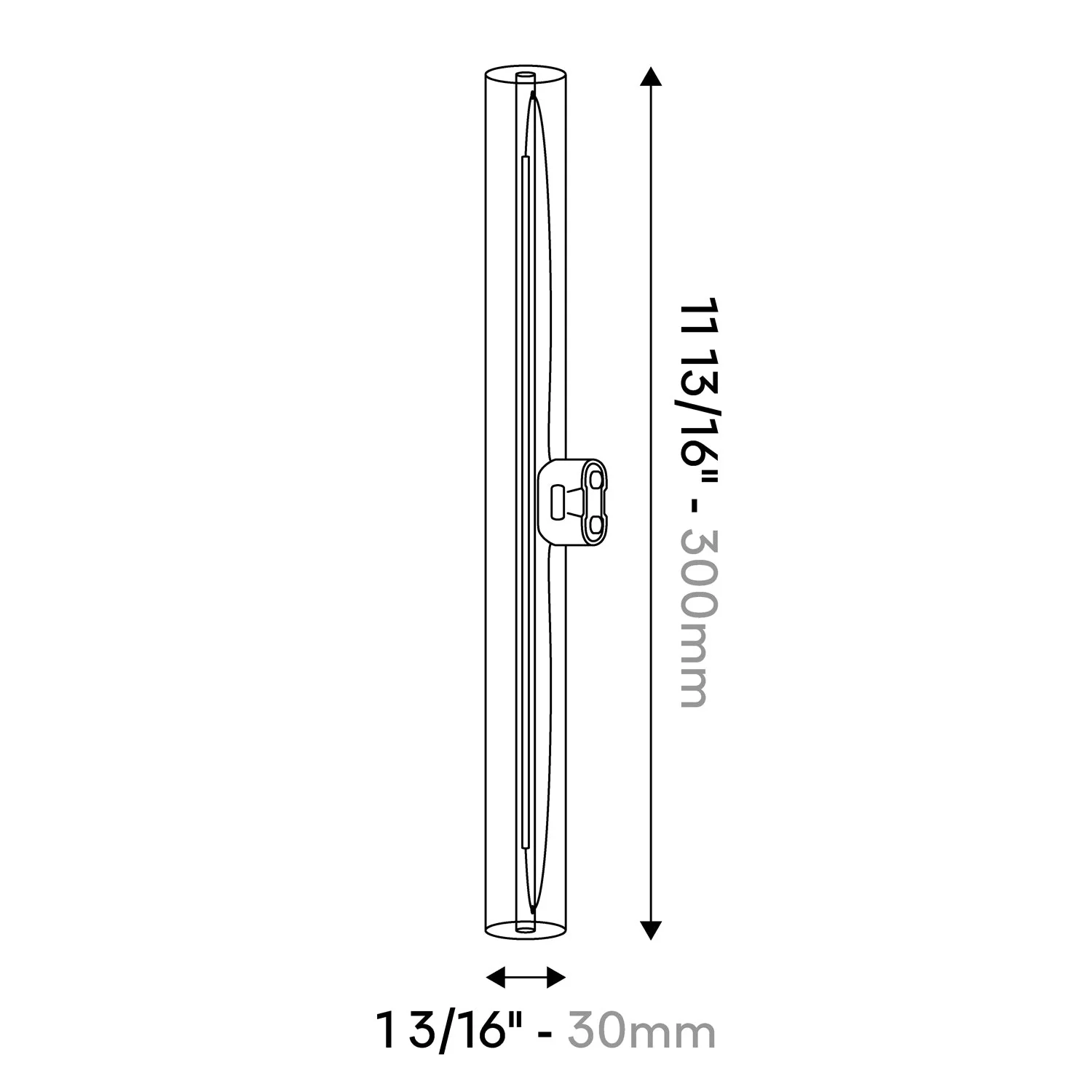 LED Linear Clear S14d 120V Light Bulb CRI 90 - length 300 mm 6W 520Lm 2700K 120V Dimmable - S01 - Image 4