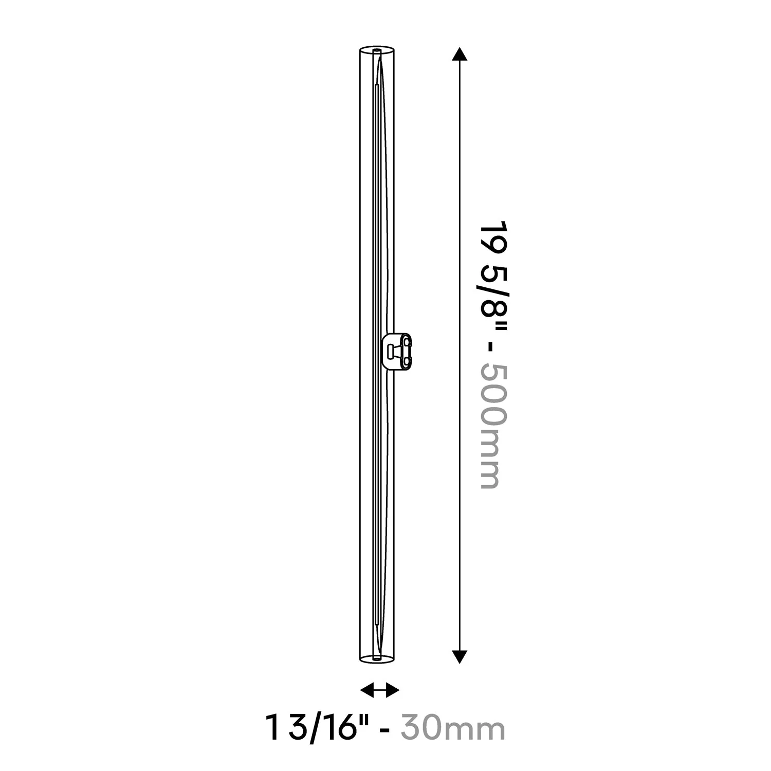 LED Linear Porcelain Effect S14d 120V Light Bulb CRI 90 - length 500 mm 7W 560Lm 2700K 120V Dimmable - S12 - Image 7