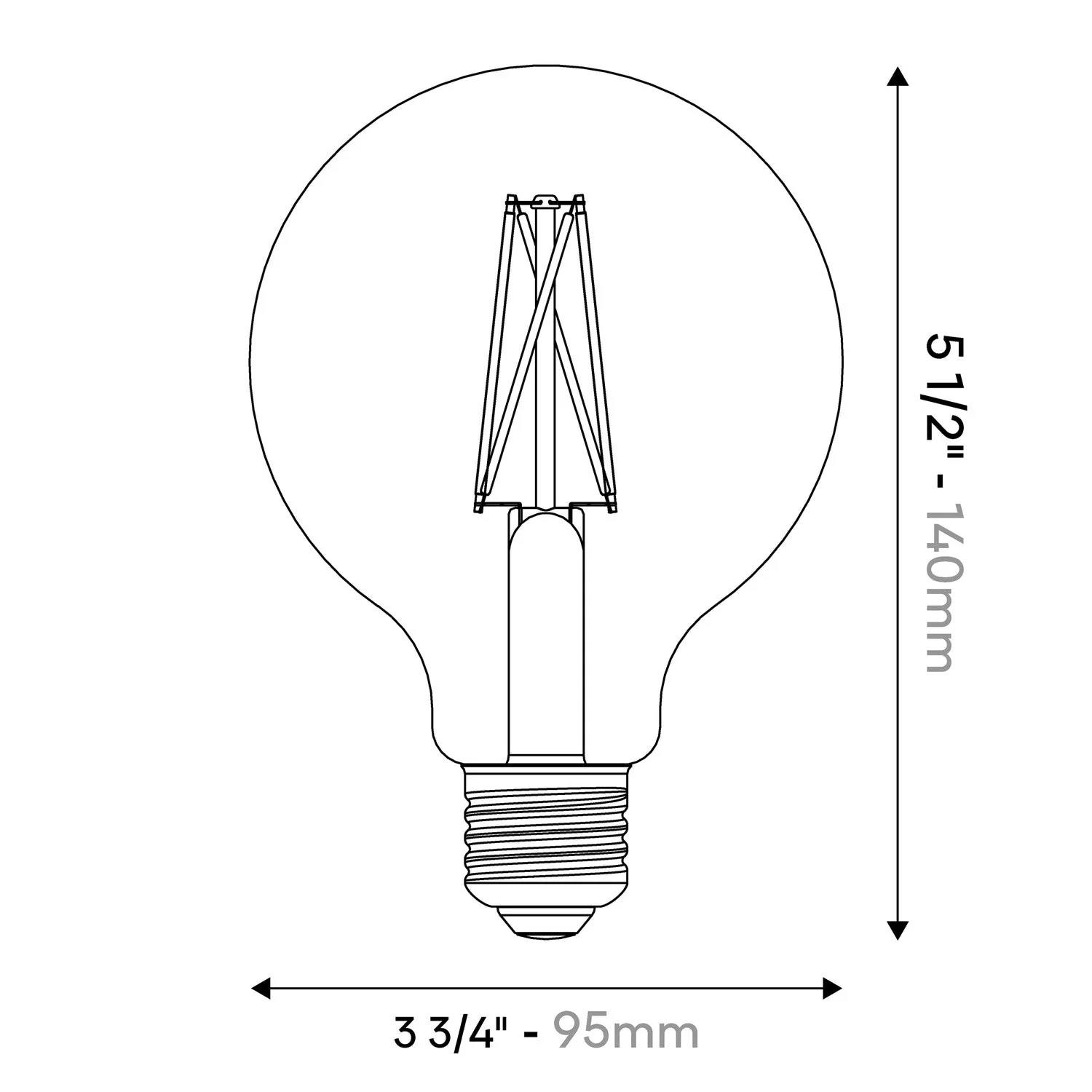 LED Porcelain Effect Light Bulb CRI 95 G30 8.8W 600Lm E26 120V 2700K Dimmable - P03 - Image 3