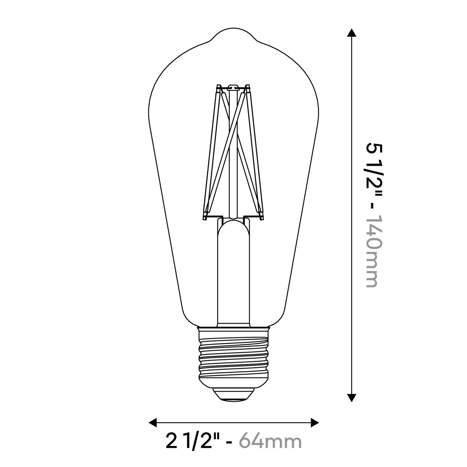 LED Porcelain Effect Light Bulb CRI 95 ST19 8.8W 600Lm E26 120V 2700K Dimmable - P02 - Image 3