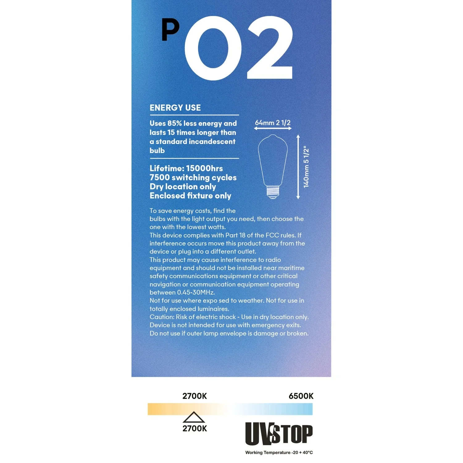 LED Porcelain Effect Light Bulb CRI 95 ST19 8.8W 600Lm E26 120V 2700K Dimmable - P02 - Image 5