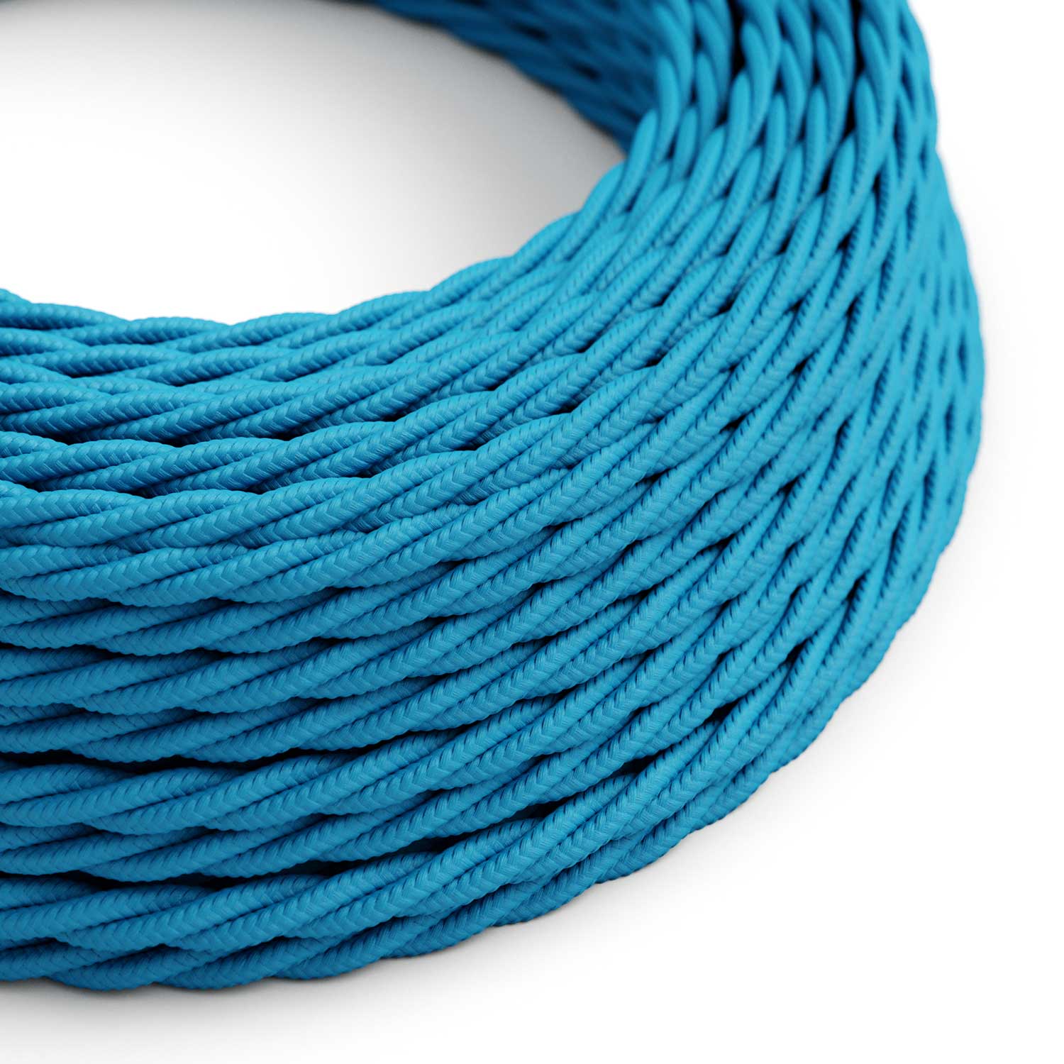 Light Blue Rayon covered twisted electric cable - TM11