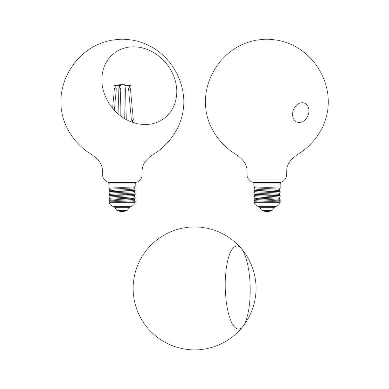 LED Light bulb Camo G125 4.8W 806Lm E27 2700K Dimmable - Blue - Image 4