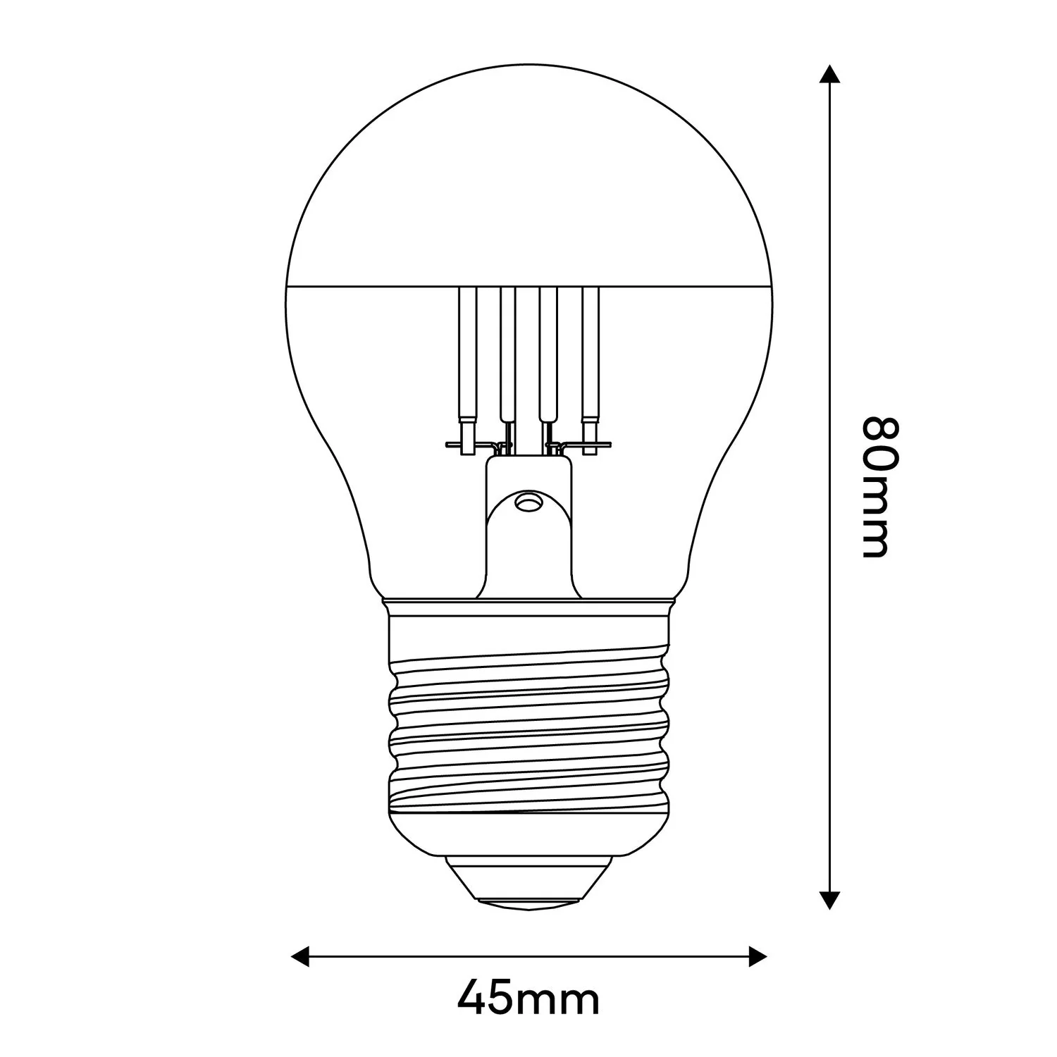 LED Light bulb Half Gold Sphere Mini Globe G45 4.8W 380Lm E27 2700K Dimmable - A13 - Image 3