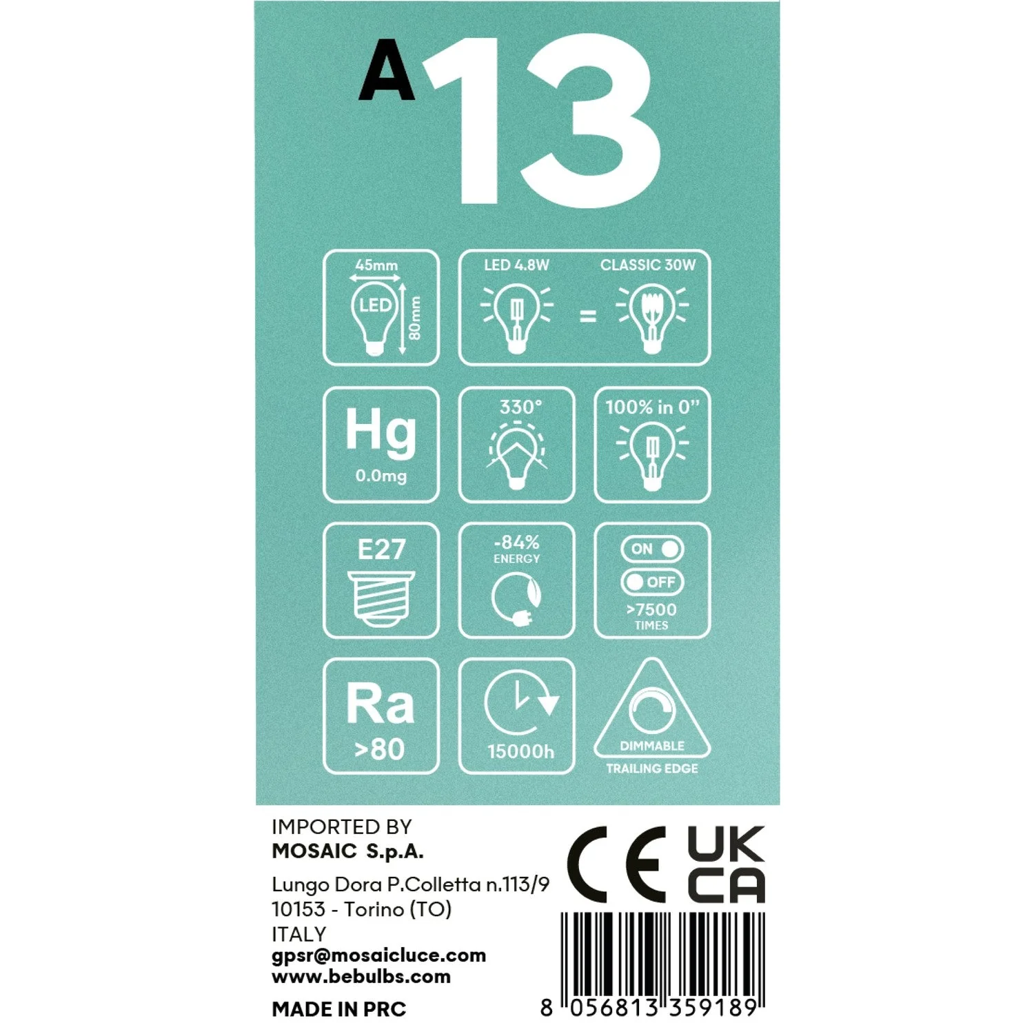 LED Light bulb Half Gold Sphere Mini Globe G45 4.8W 380Lm E27 2700K Dimmable - A13 - Image 5