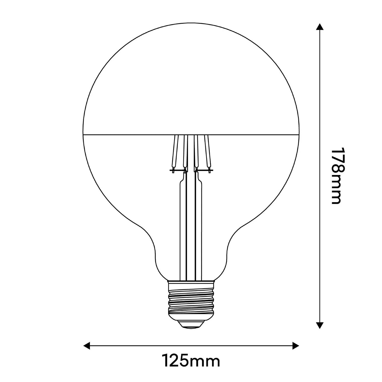 LED Light bulb Maria G125 4.8W 806Lm E27 2700K Dimmable - Black - Image 5
