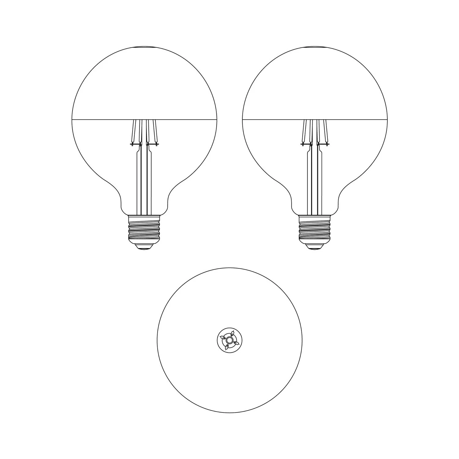 Maria LED Light bulb G125 4.8W 806Lm E27 2700K Dimmable - Grey - Image 4