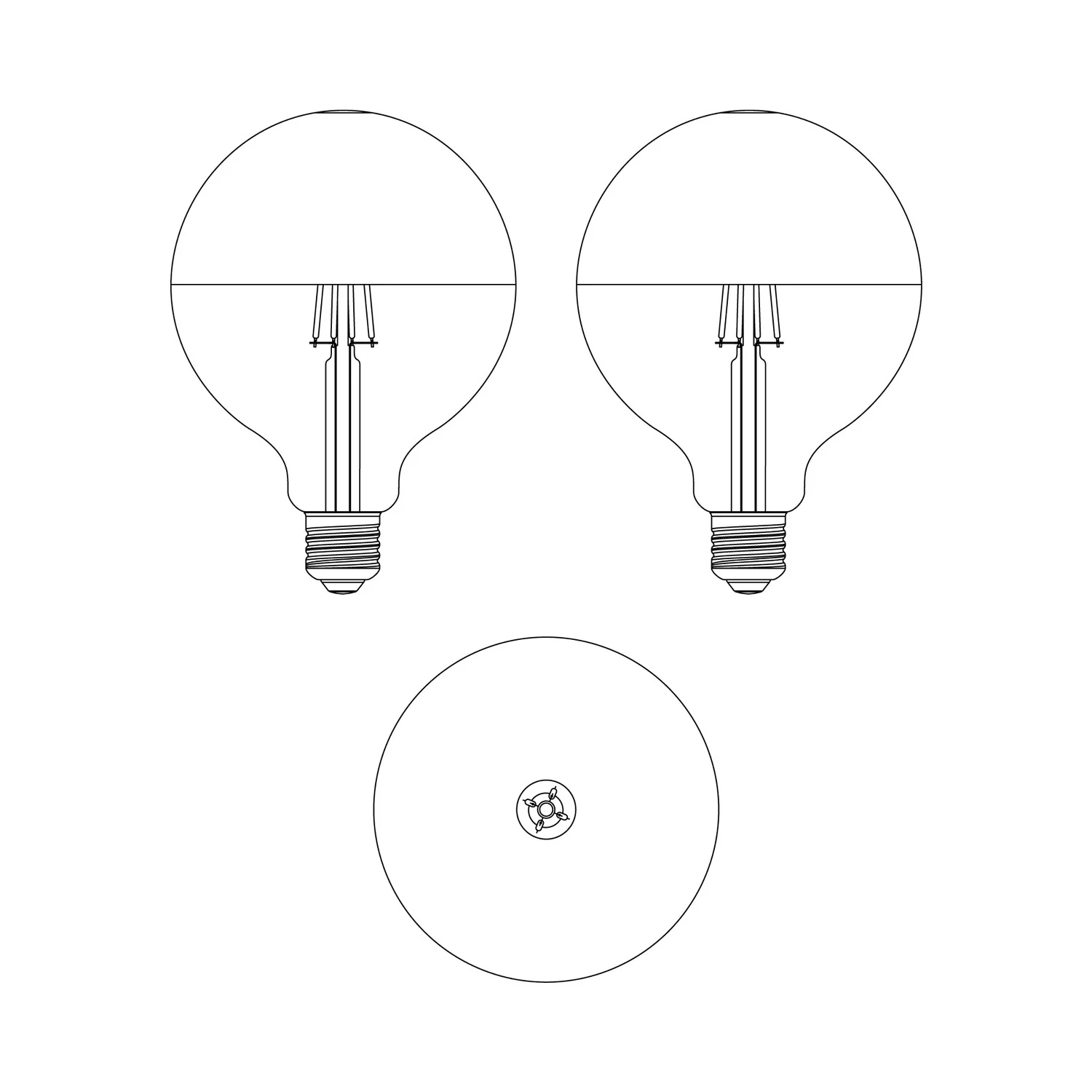 Light bulb LED G125 4.8W 806Lm E27 2700K Dimmable - Red - Image 4