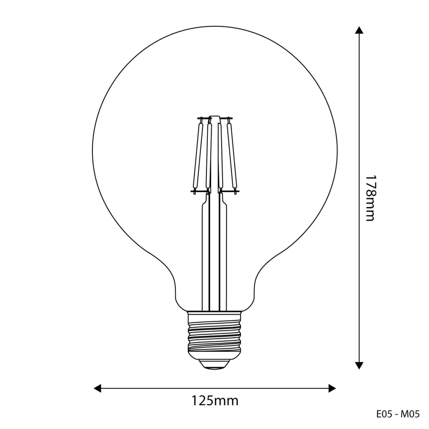 LED Light bulb Milky Globe G125 4W 470Lm E27 2700K - M05 - Image 3