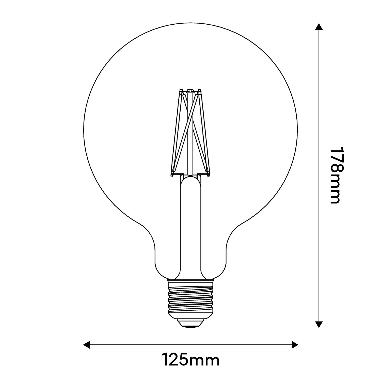 LED Light bulb Porcelain Linea 5V Globe G125 2.2W 160Lm E27 2500K Dimmable - B06 - Image 3
