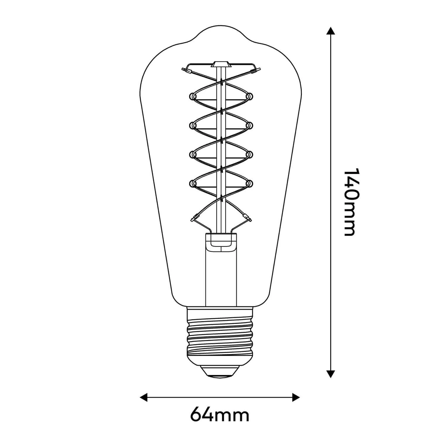 Smoky Edison LED light bulb ST64 4.8W 250Lm E27 1800K Dimmable - D02 - Image 3