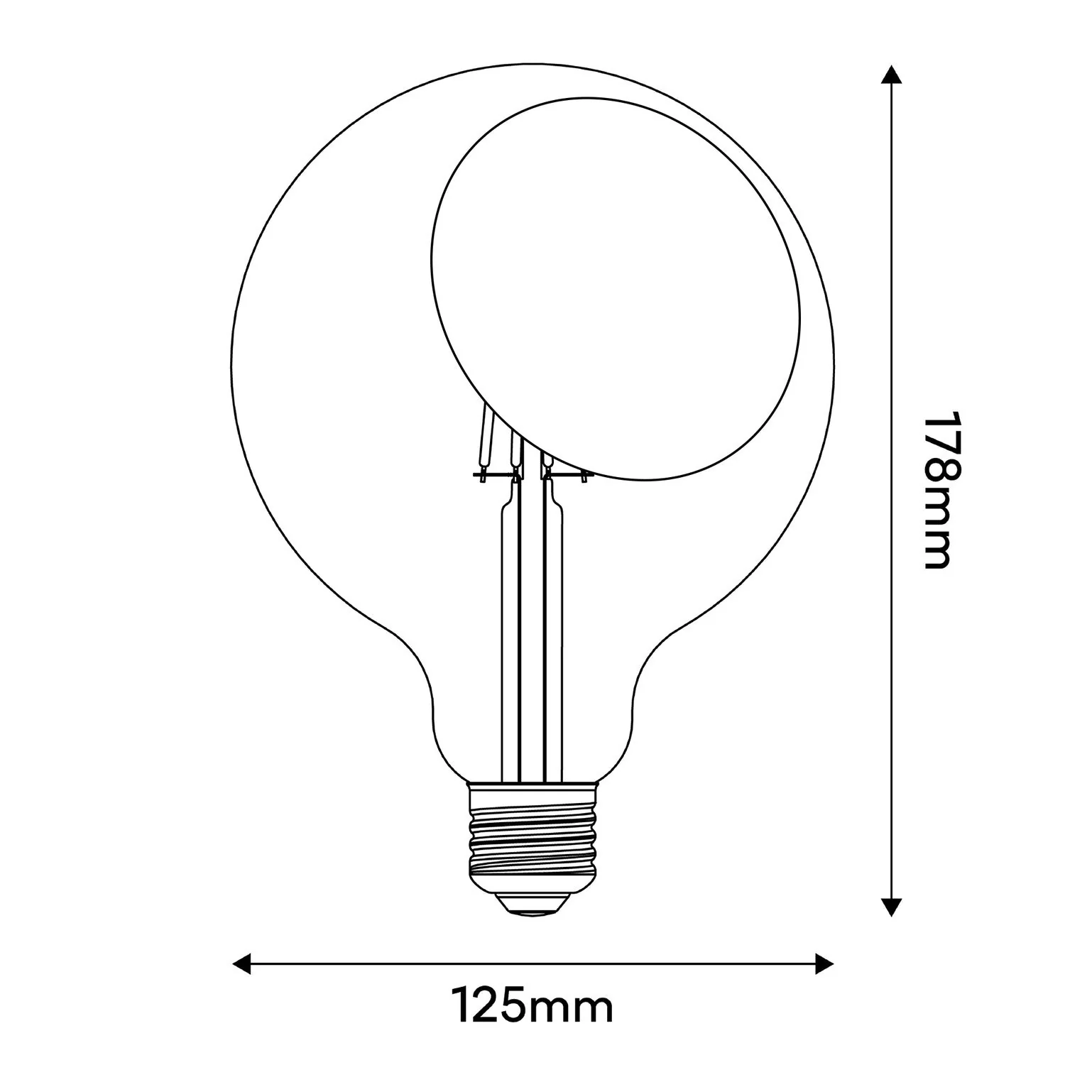 LED Light bulb Sofia G125 4.8W 806Lm E27 2700K Dimmable - Black - Image 3