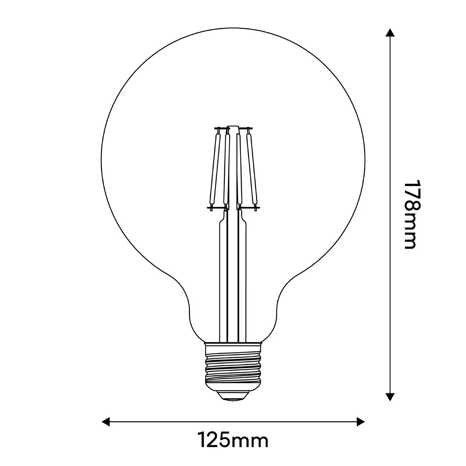 Tattoo "Love" LED Light bulb G125 4.5W 470Lm E27 2700K Dimmable - Image 3