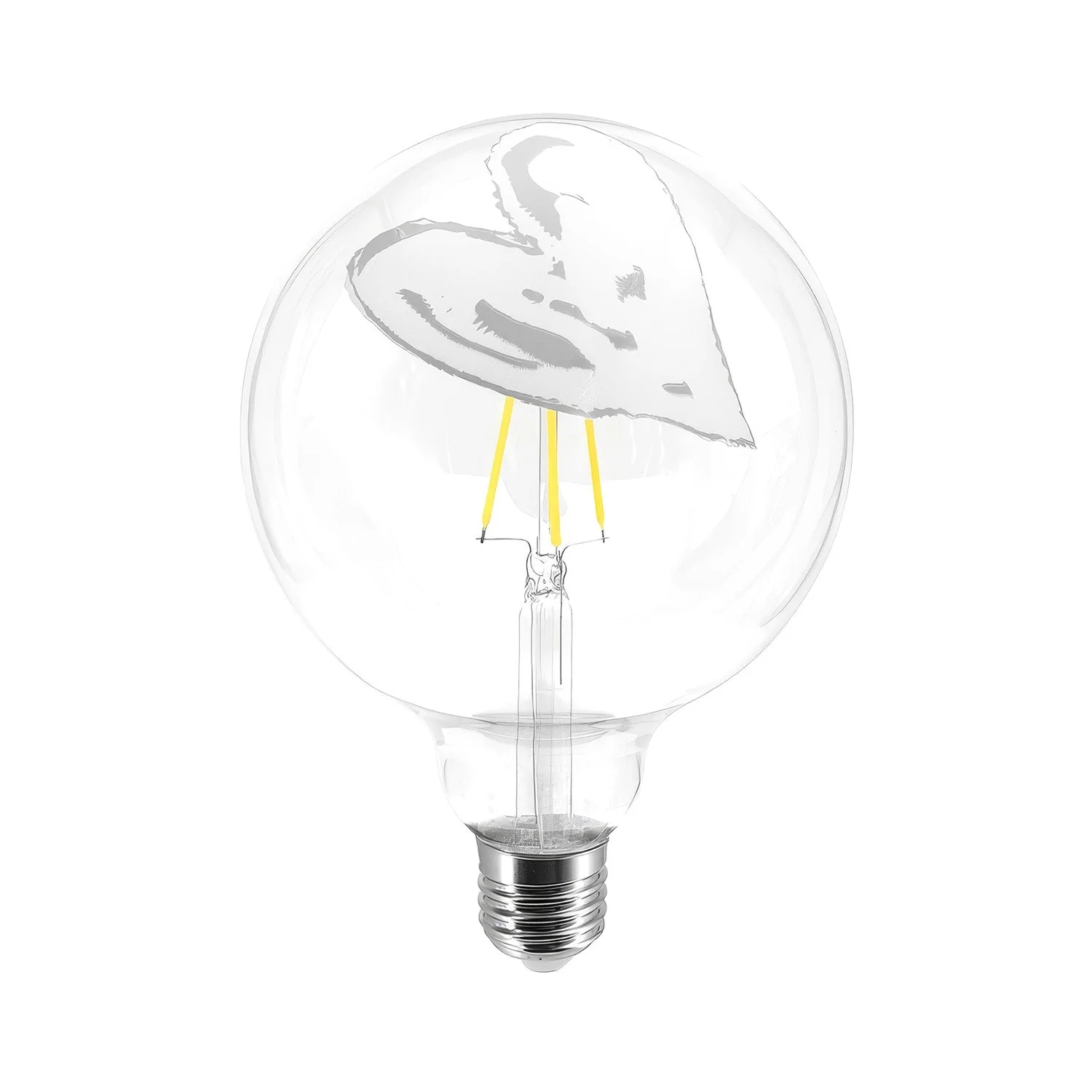 LED Light bulb Tattoo Pop Heart G125 4.5W 470Lm E27 2700K Dimmable - White