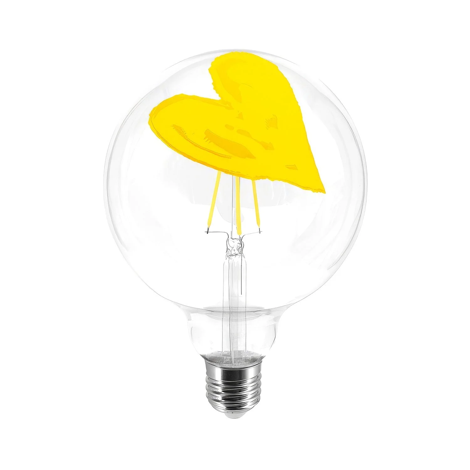 Tattoo Pop Heart LED Light bulb G125 4.5W 470Lm E27 2700K Dimmable - Yellow